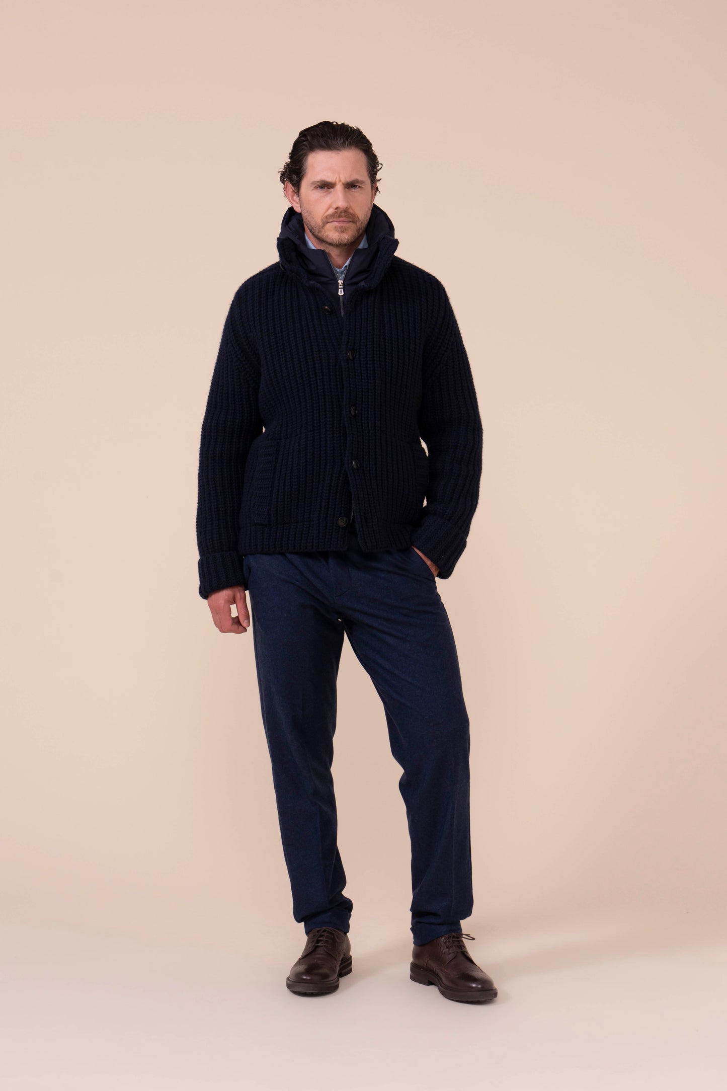 Davos bomber in cashmere - MIDNIGHTBLUE
