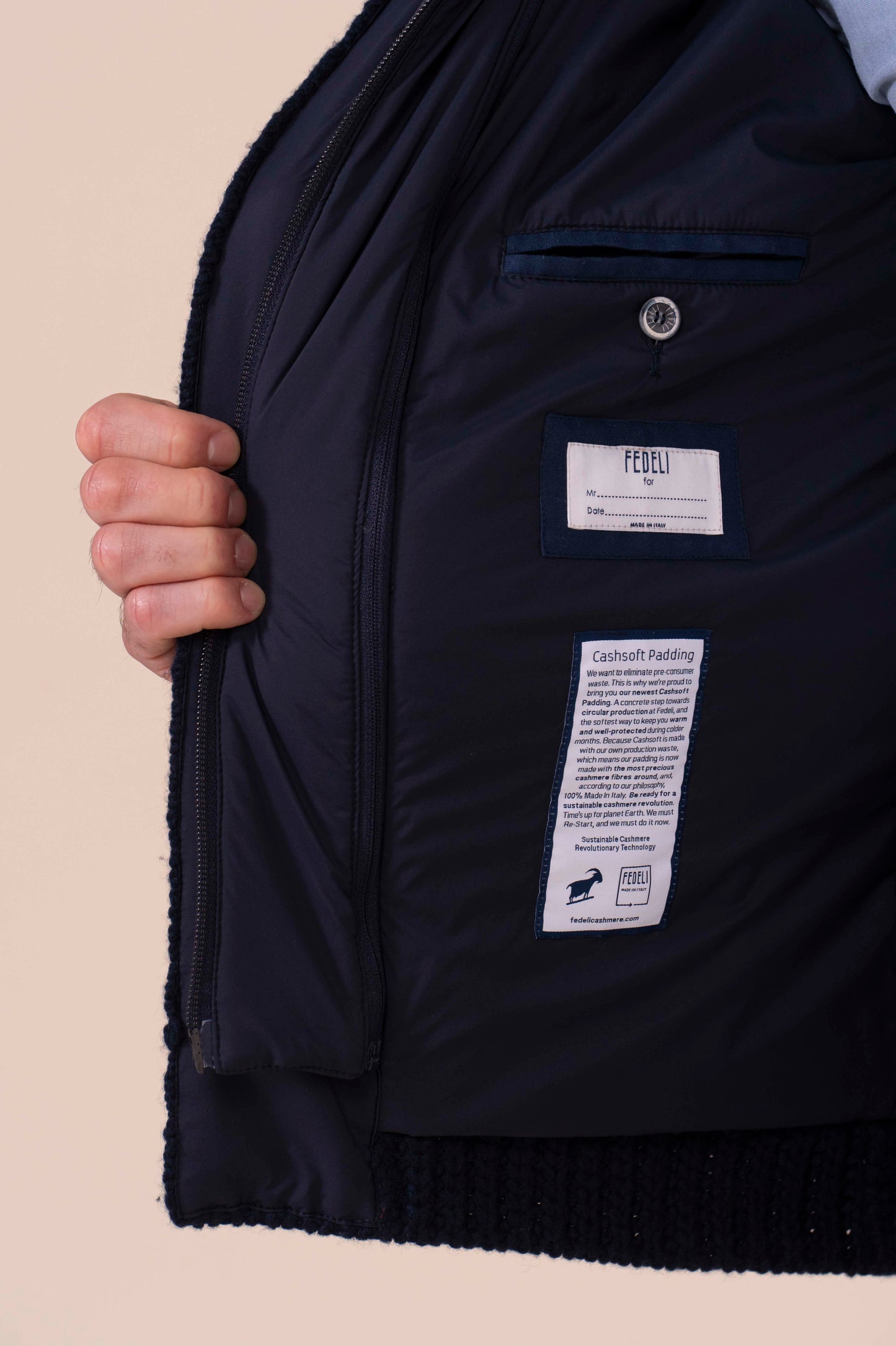 Davos bomber in cashmere - MIDNIGHTBLUE