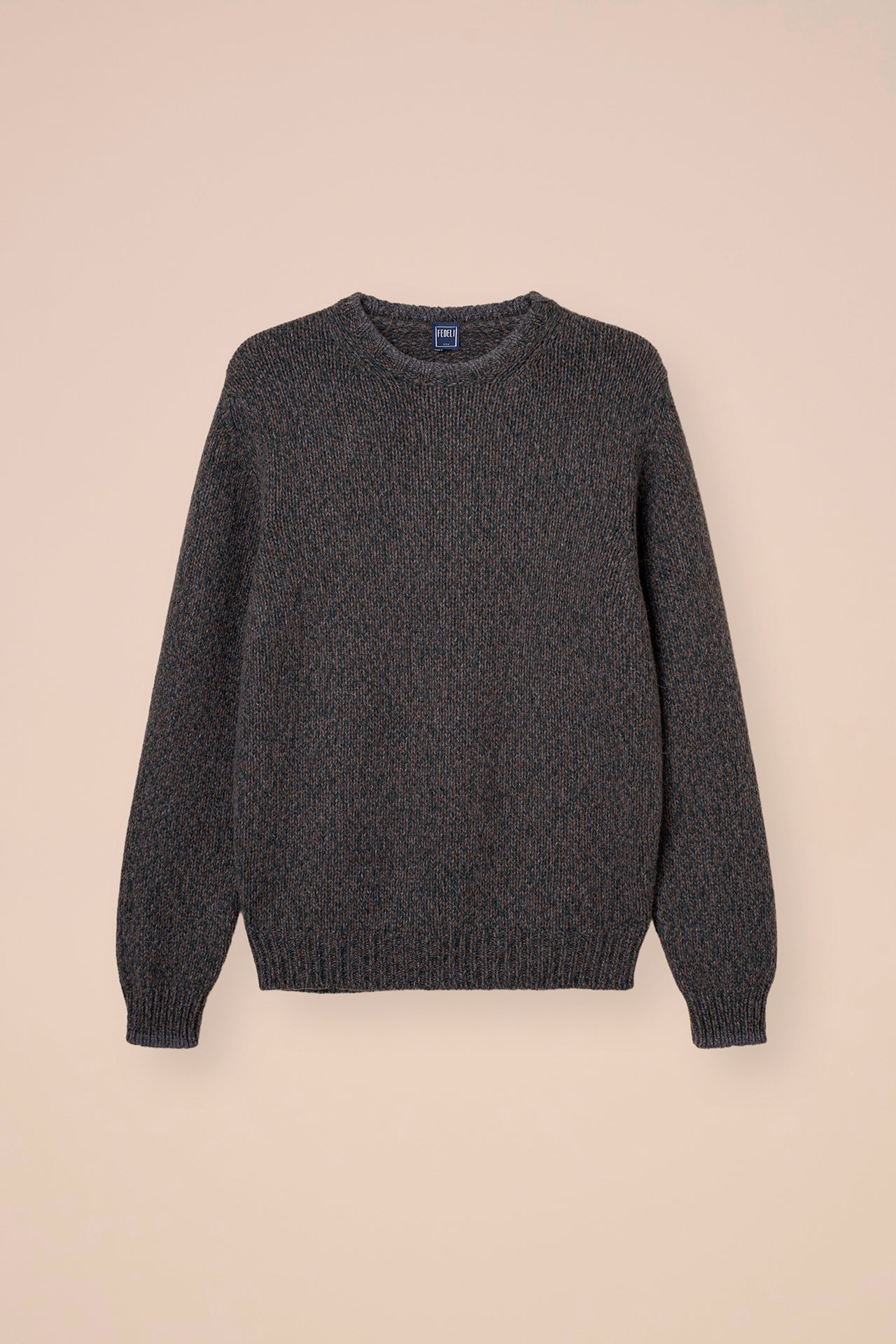 Argentina Baby Alpaca and Wool Crewneck - Bicolor - TEAL