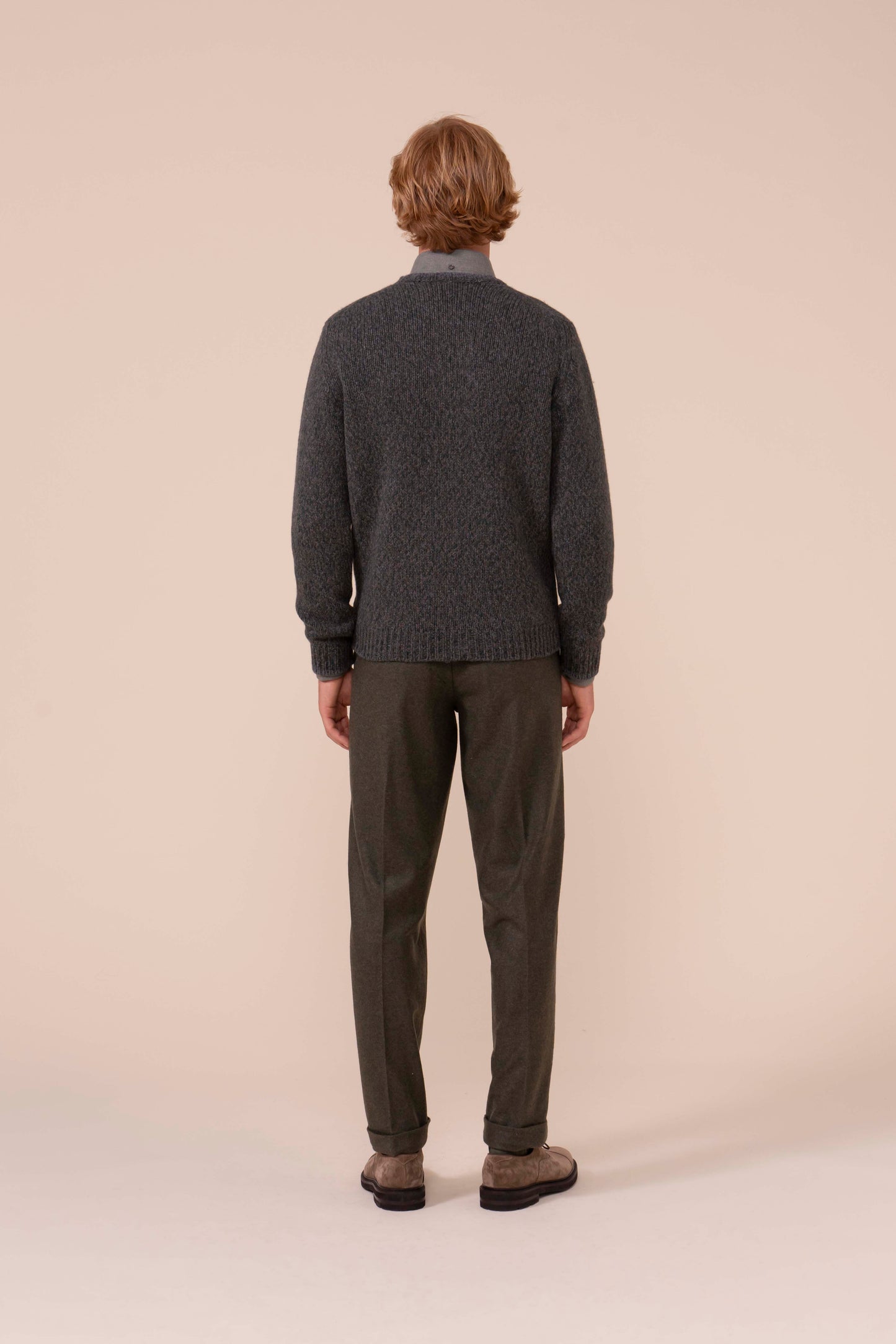 Argentina Baby Alpaca and Wool Crewneck - Bicolor - TEAL