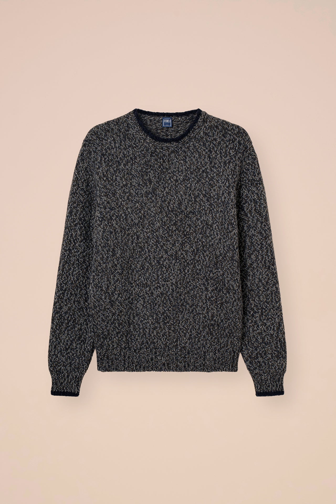 Argentina Baby Alpaca and Wool Crewneck - Bicolor - TEAL