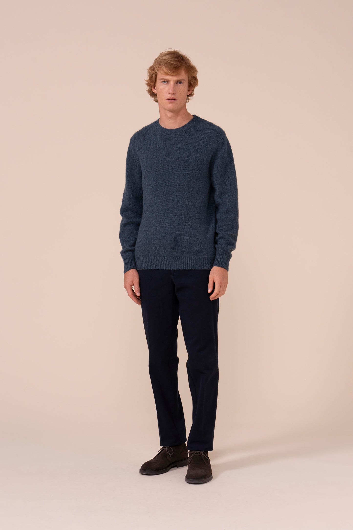Argentina Twist Cashmere Crewneck - PETROLEUM