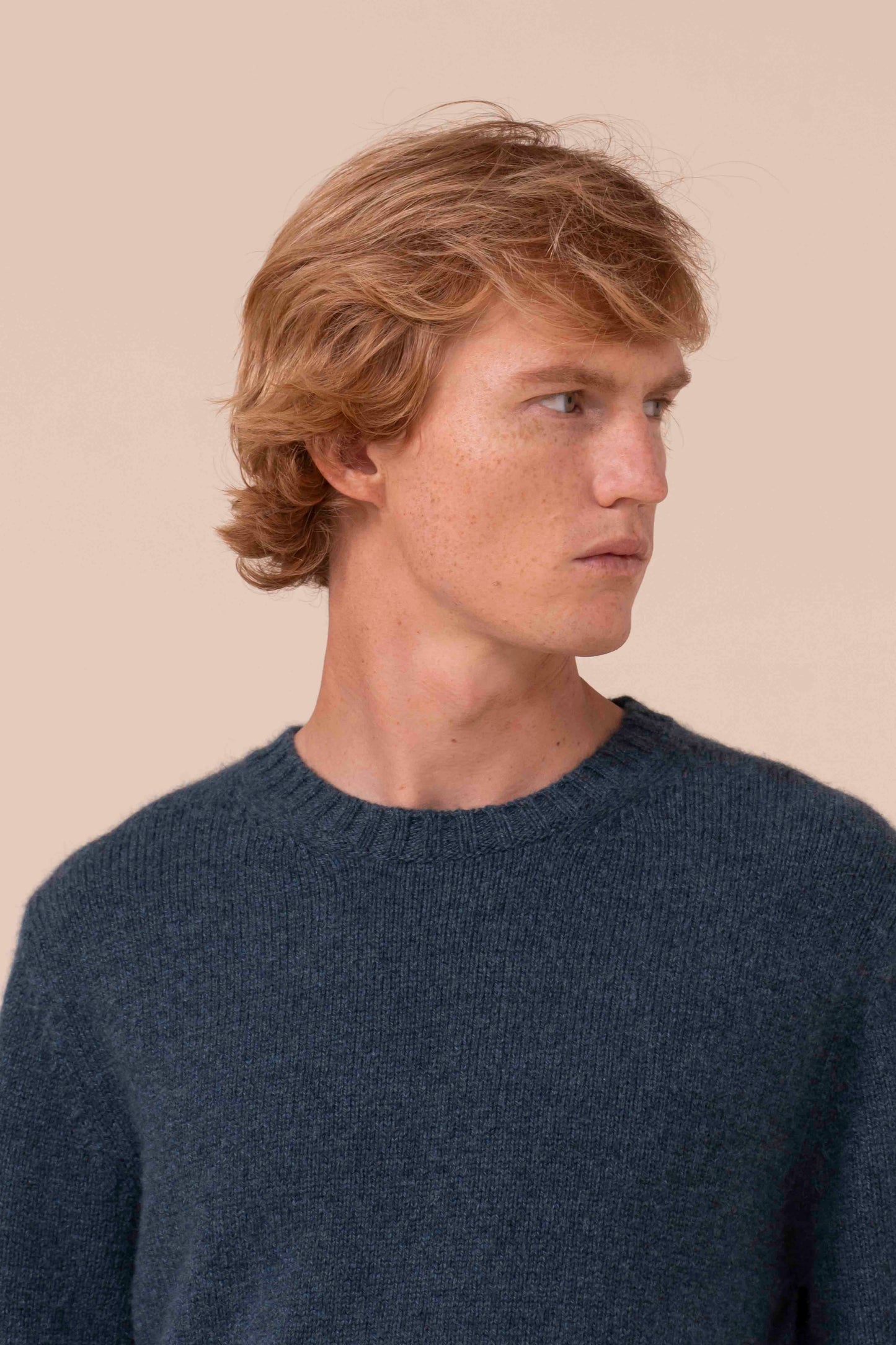 Argentina Twist Cashmere Crewneck - PETROLEUM
