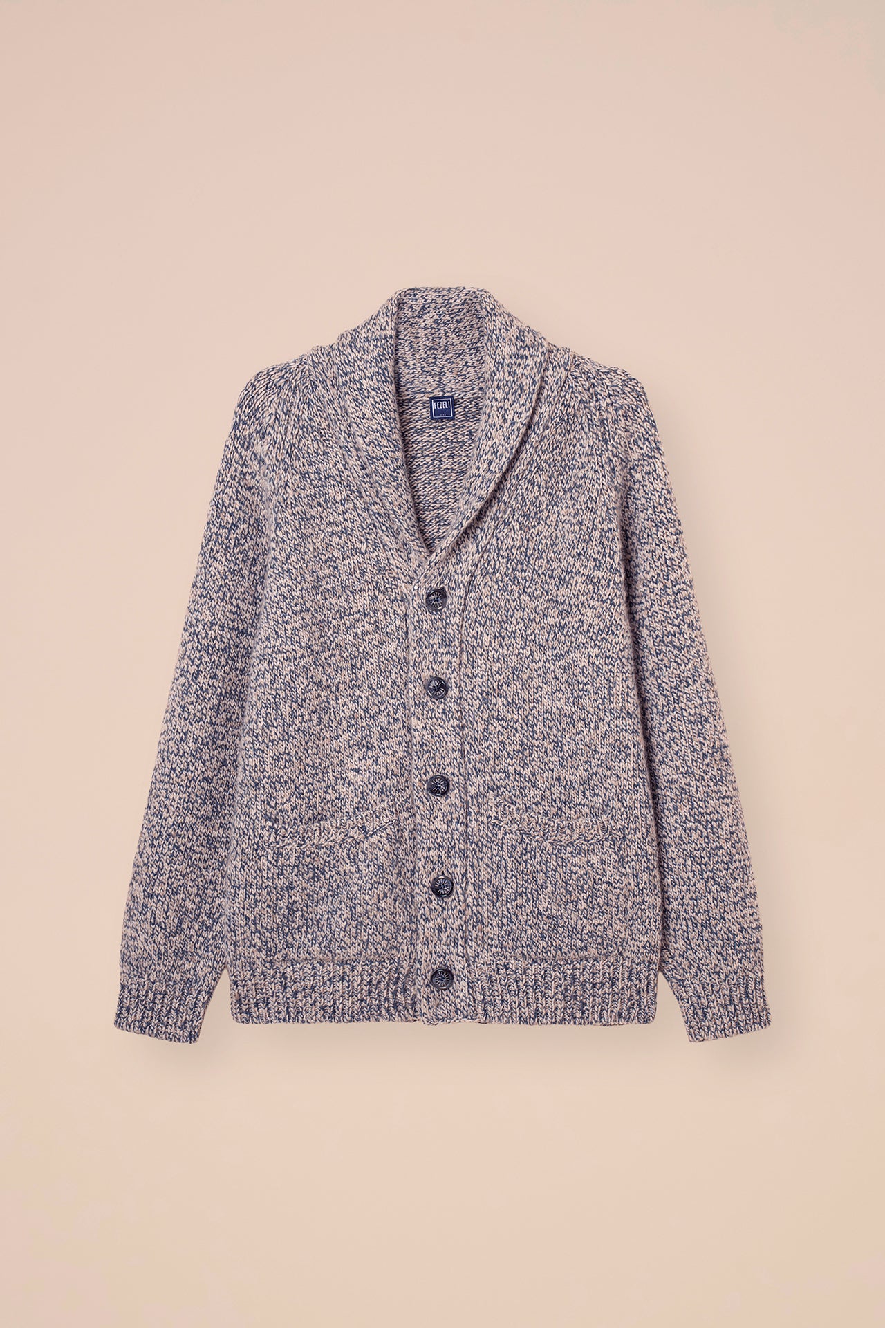 Stanley Scotland cardigan in cahsmere con bottoni - PETROLEUM
