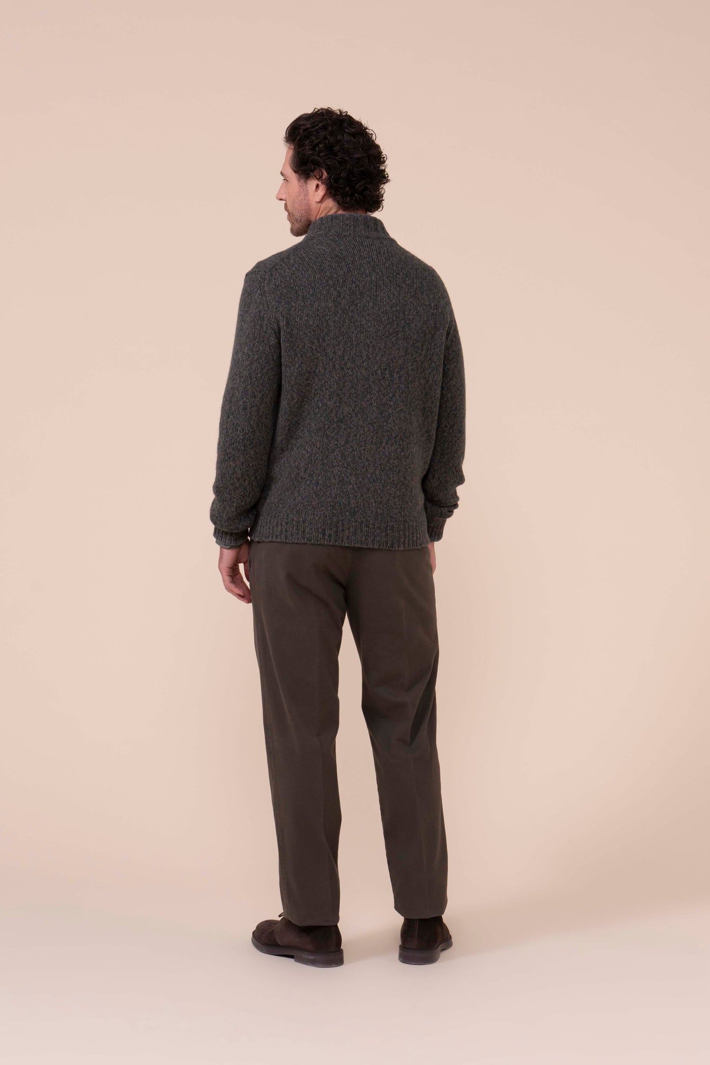 Favonio Baby Alpaca Full-zip Sweater - Bicolor - TEAL