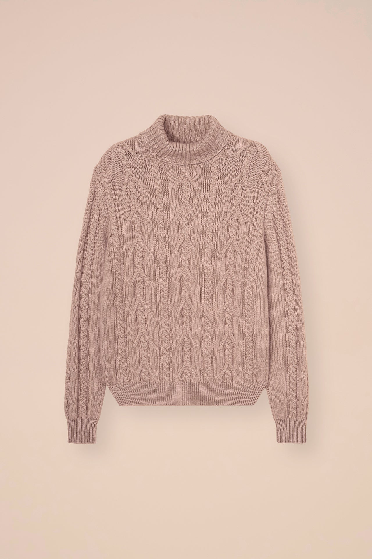 Moena Cashmere Turtleneck - ALMOND