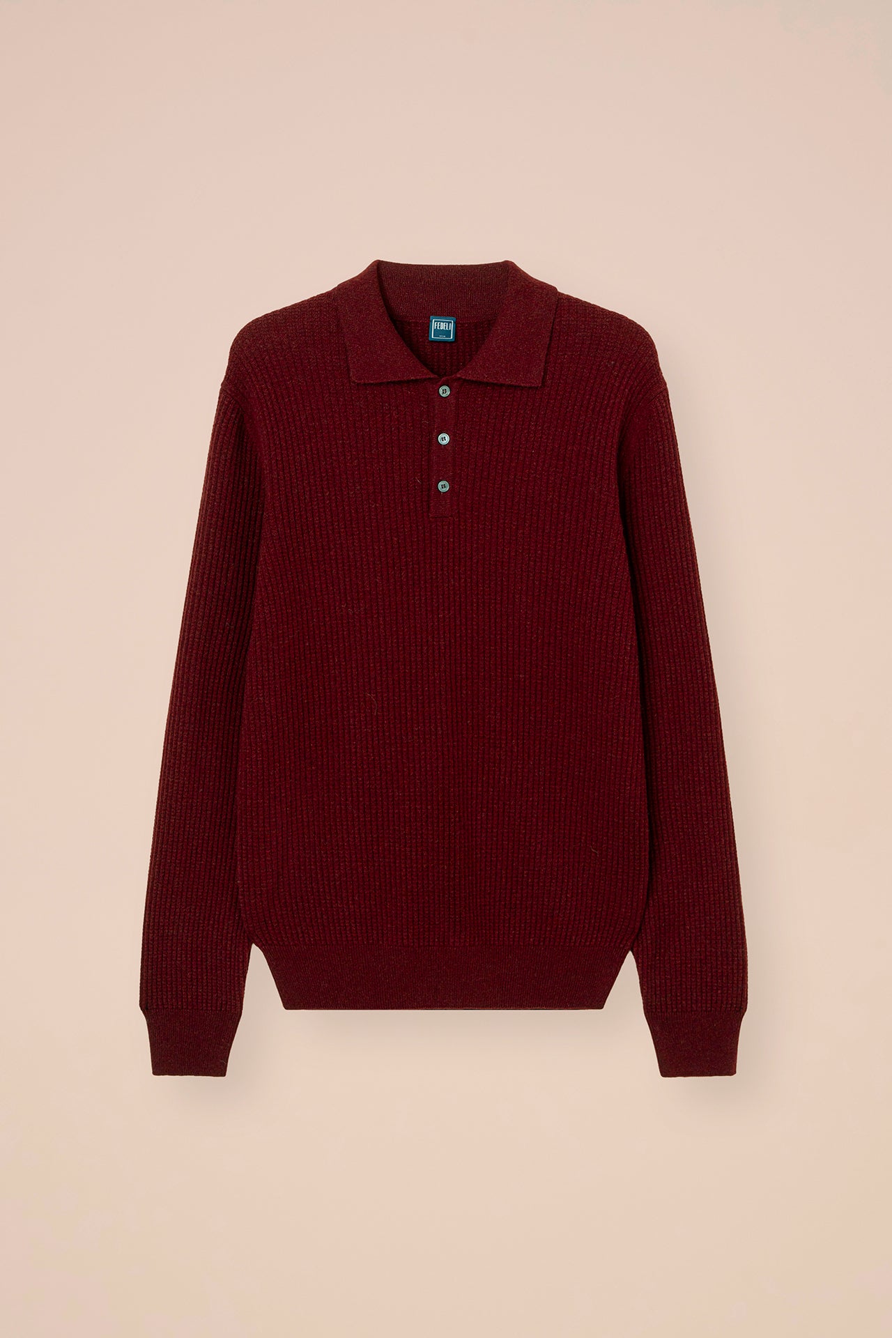 Spider polo in maglia di cashmere - MERLOT