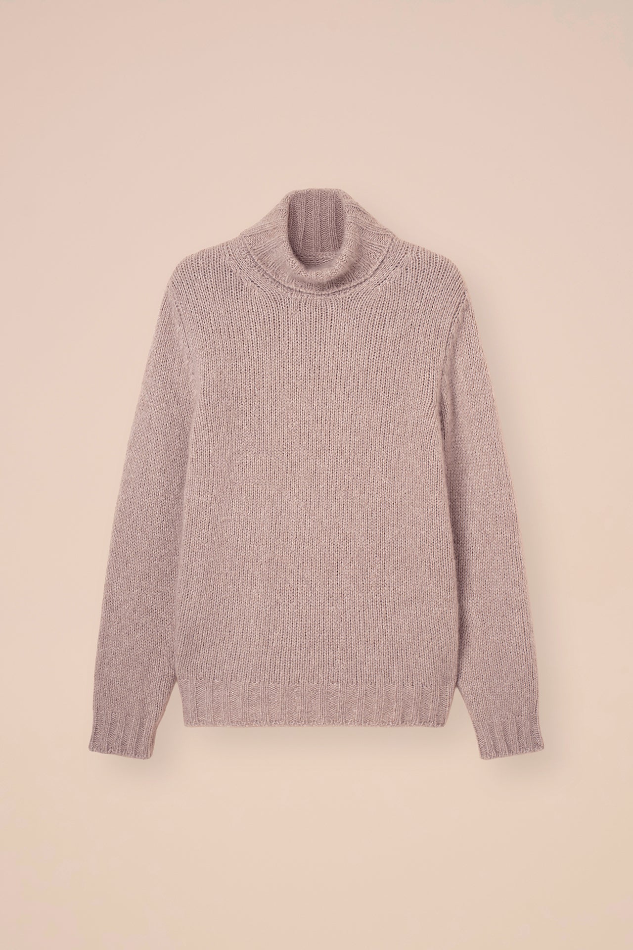 Derby maglia a collo alto in cashmere flake - LINEN