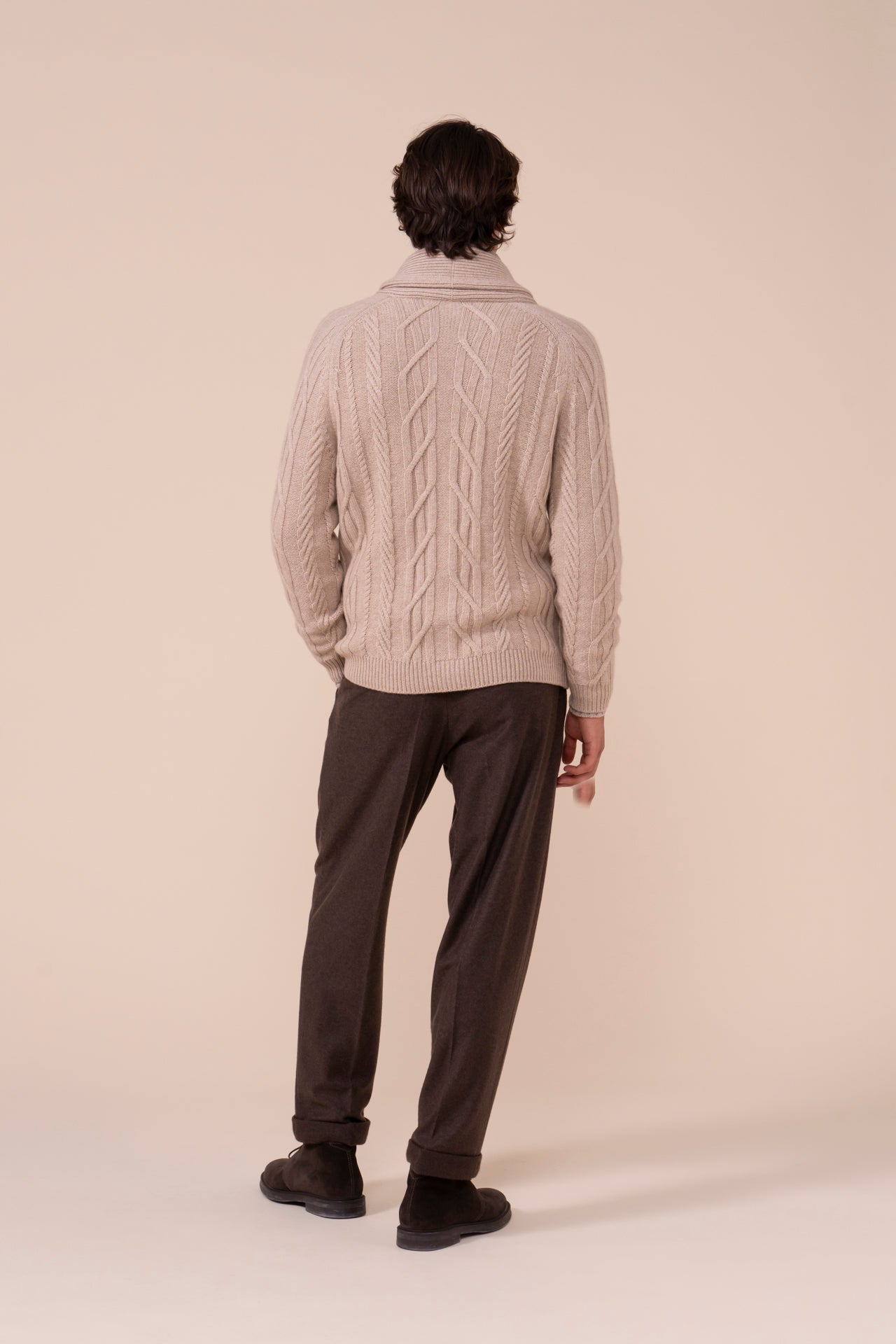 Marmolada cardigan in cahsmere con bottoni - ALMOND