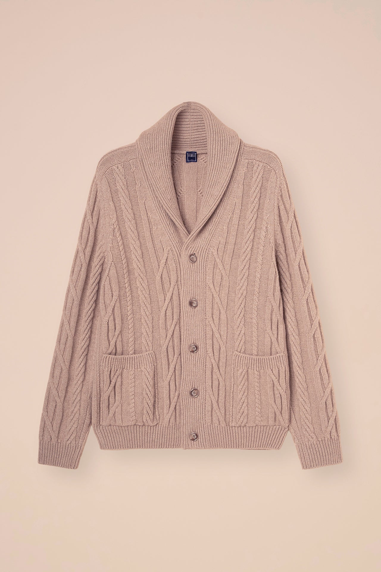 Marmolada cardigan in cahsmere con bottoni - ALMOND