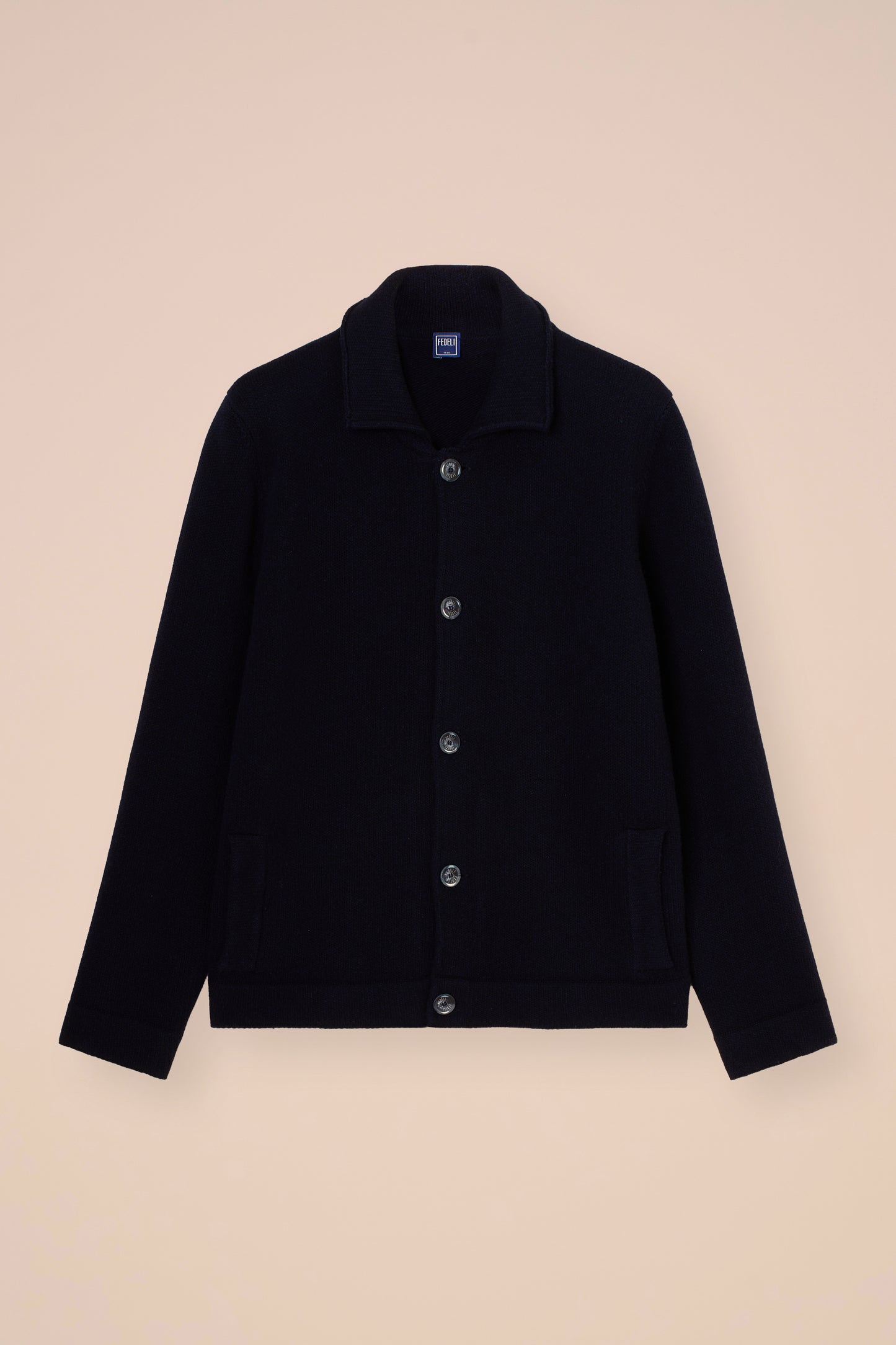 Gordon giacca in lana e cashmere con colletto - MIDNIGHTBLUE