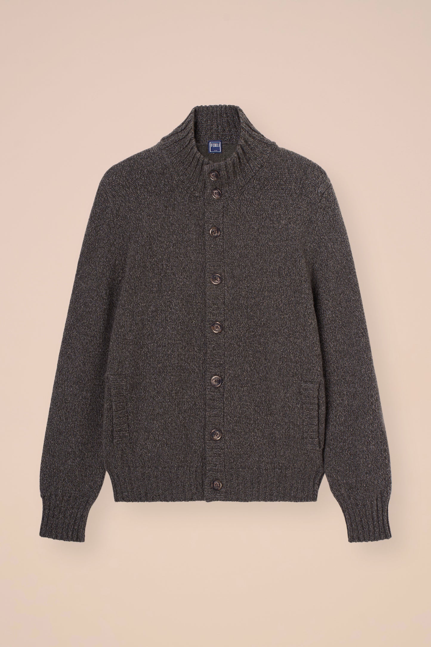 Favonius 428 cardigan in cashmere mix - CHOCOLATE