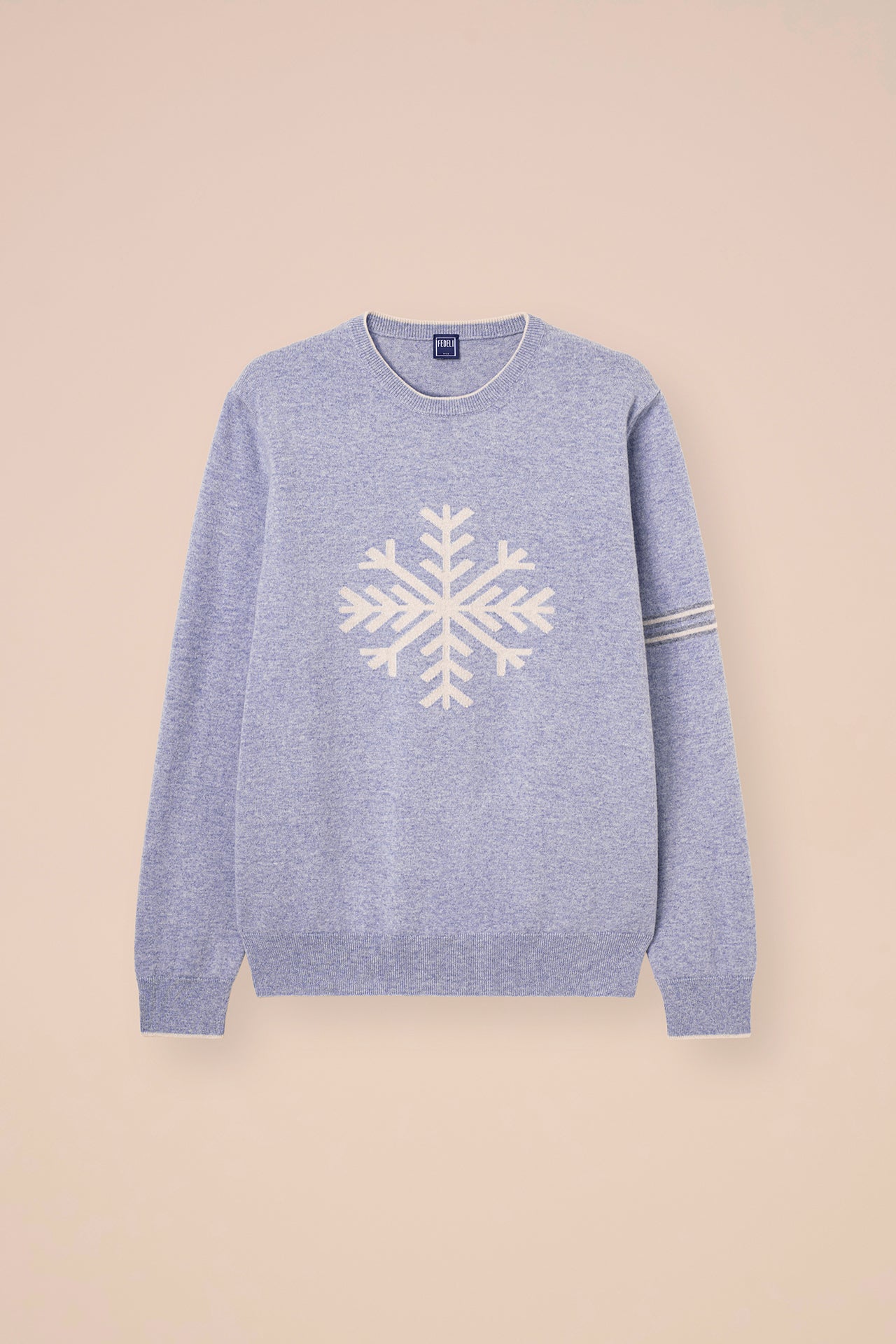 Argentina Peak Cashmere Jacquard Crewneck - WAVEMELANGE