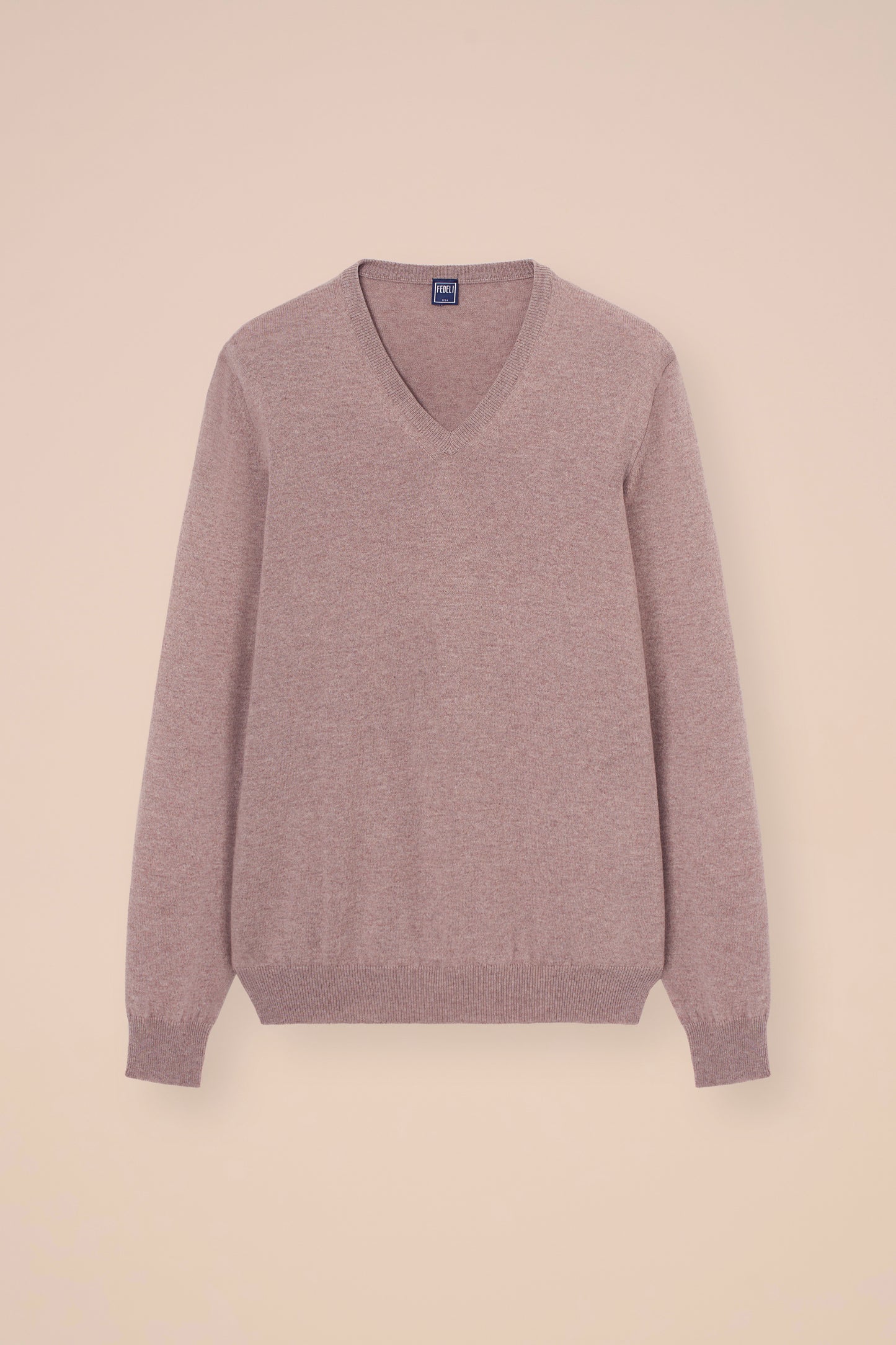 Pull slim v-neck in cashmere - DARKOLIVEGREEN