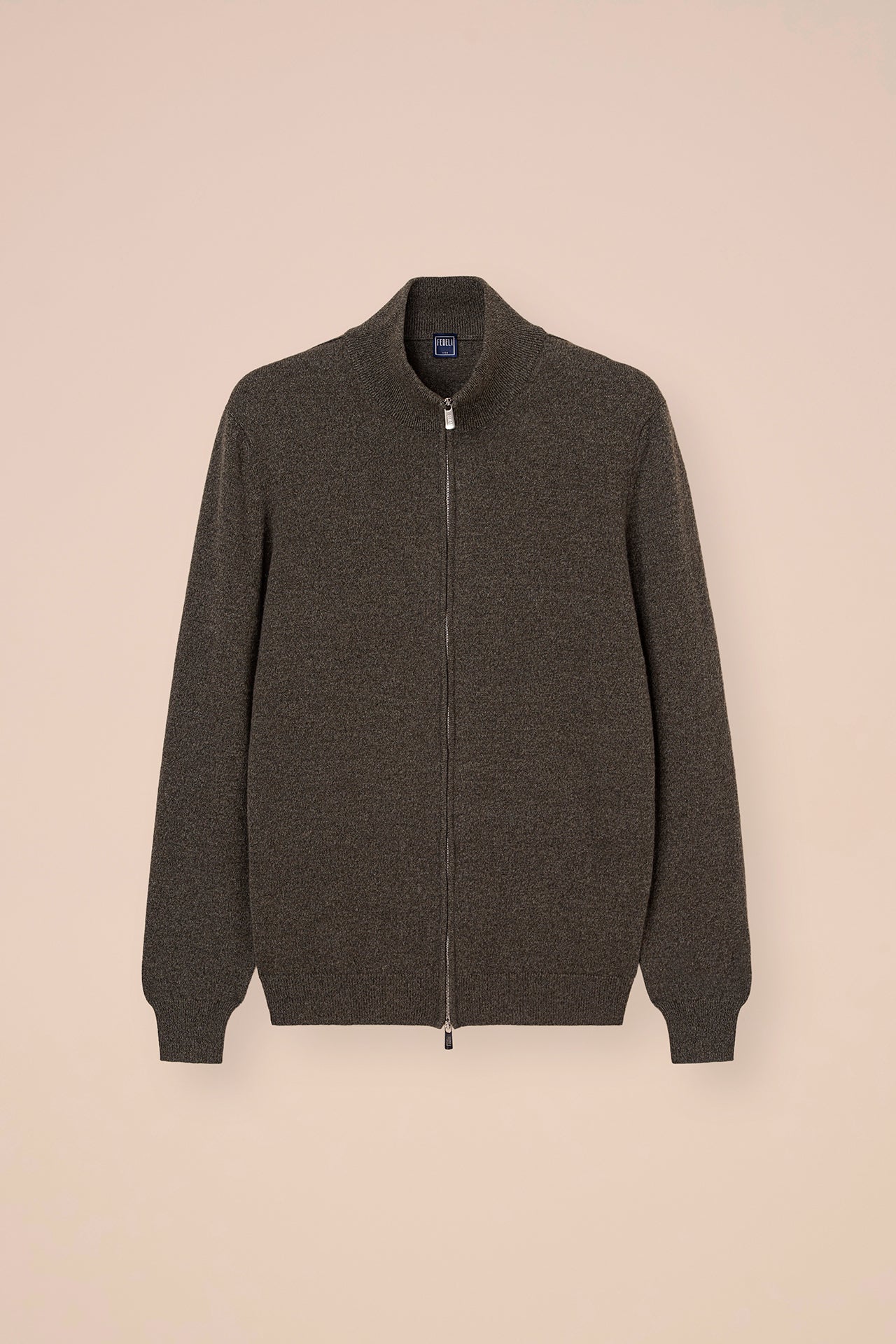 Favonio Cashmere Full-zip Sweater - OLIVEGREENMELANGE