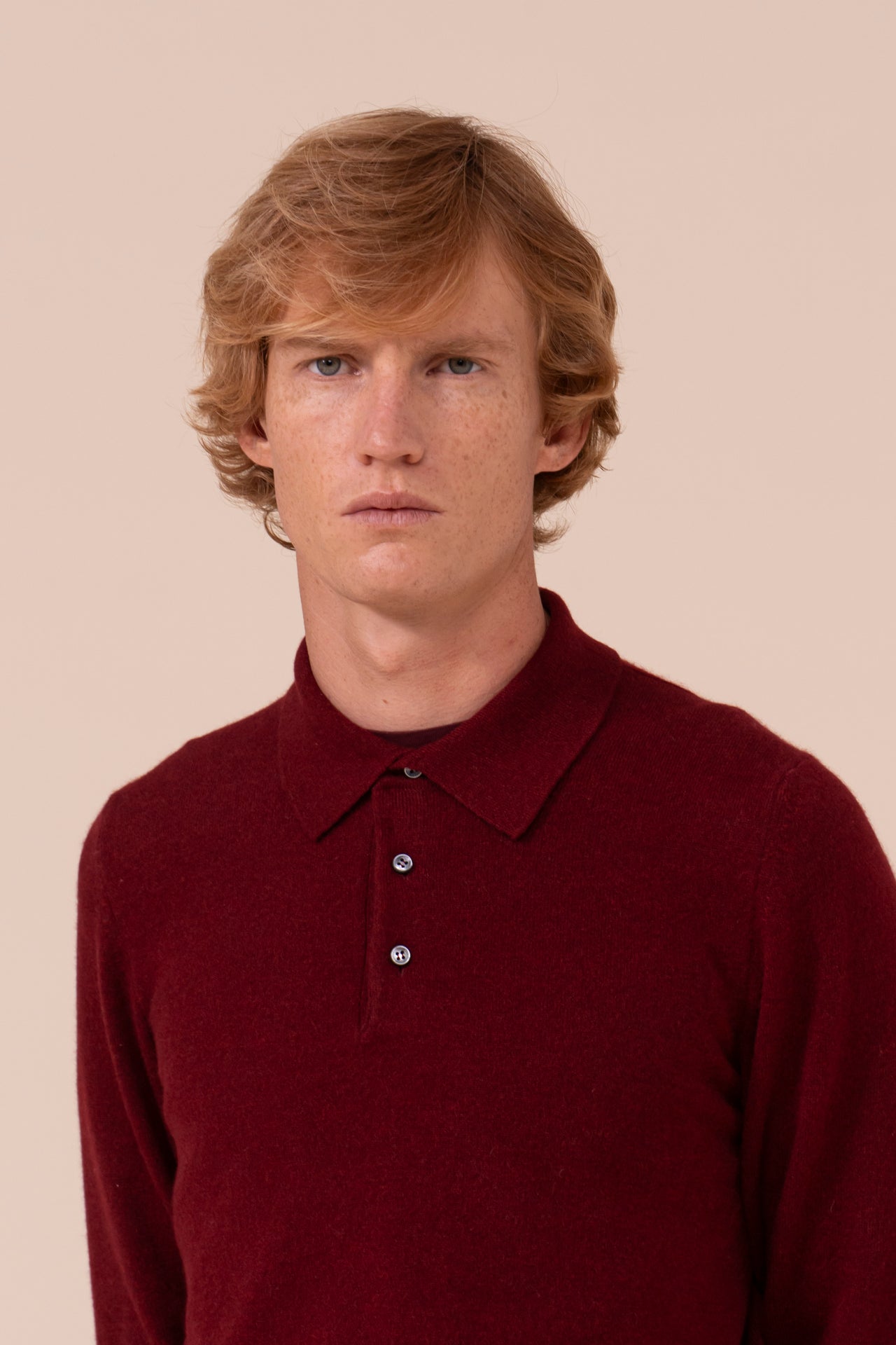 Sportman polo in cashmere e seta - MERLOT