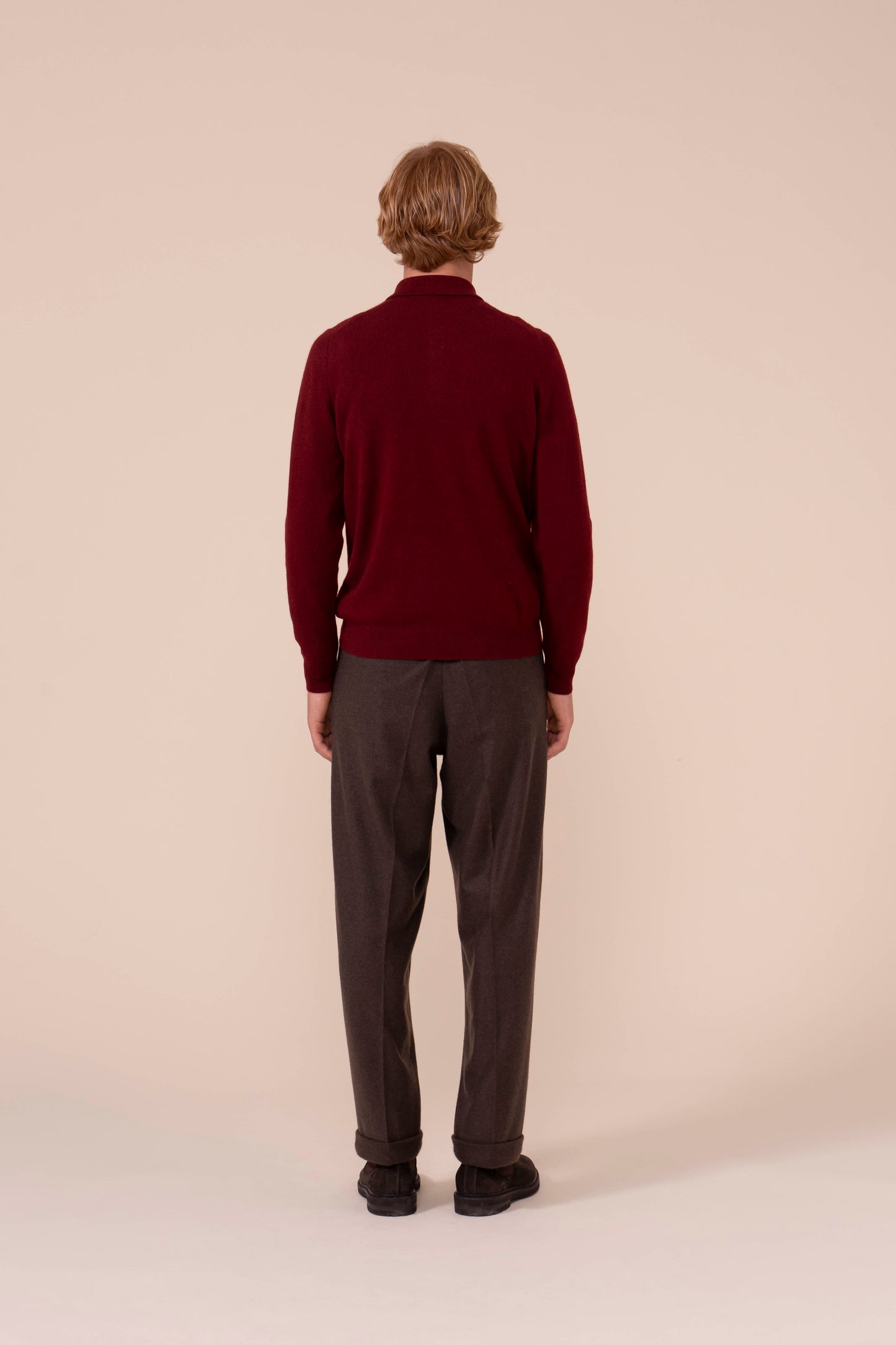 Sportman polo in cashmere e seta - MERLOT
