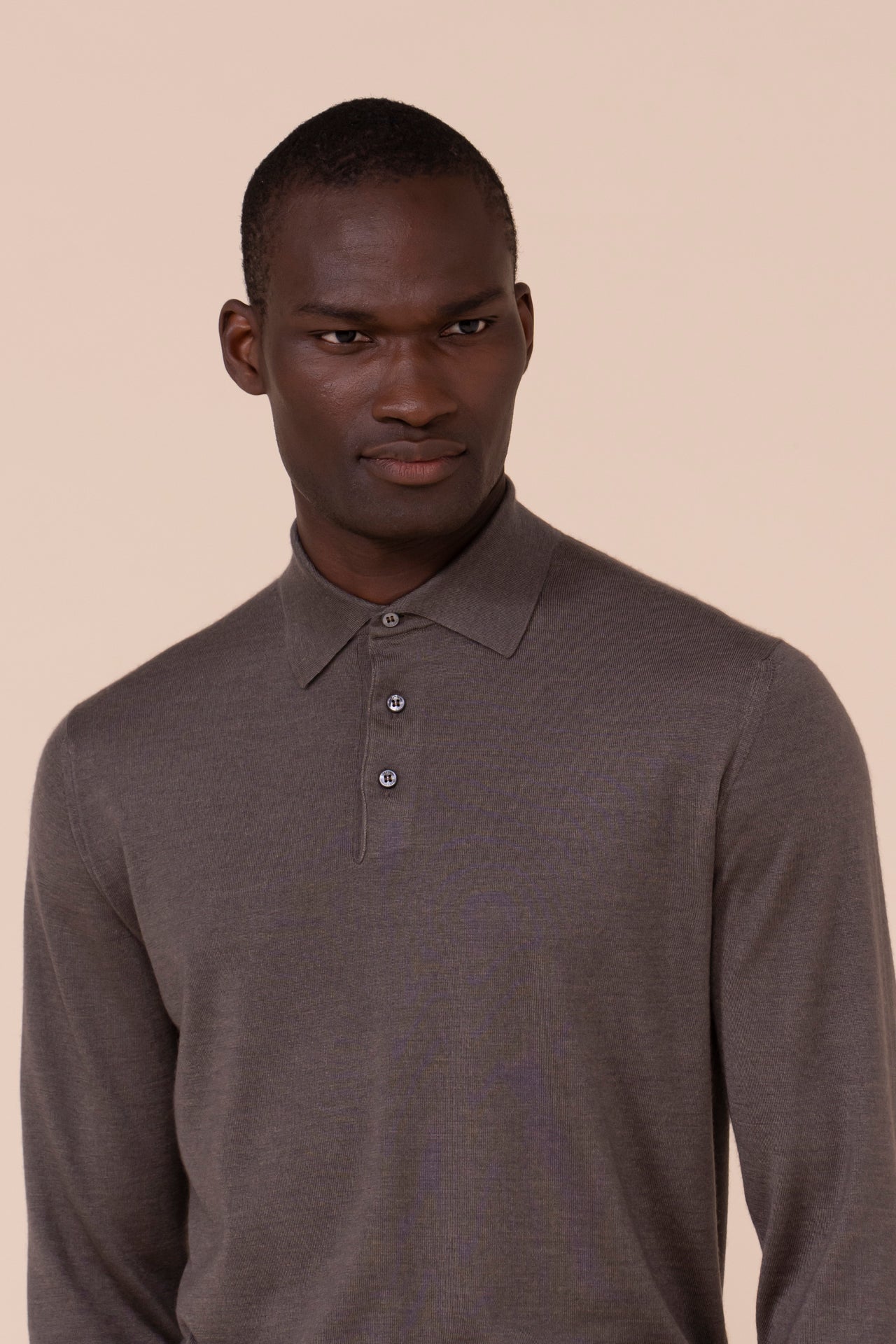Sportman Cashmere Silk Polo Shirt - DARKGREIGE