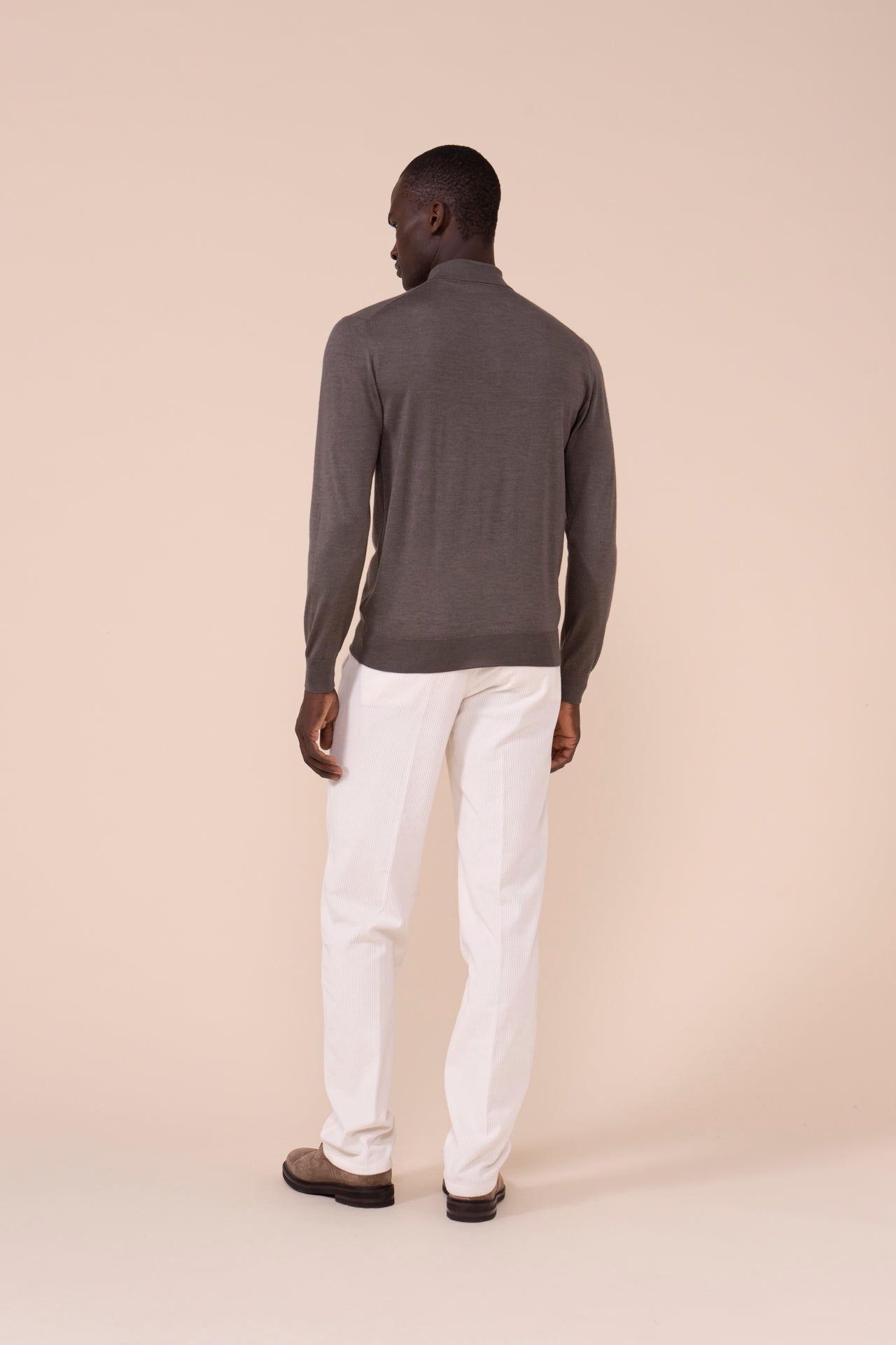 Sportman Cashmere Silk Polo Shirt - DARKGREIGE