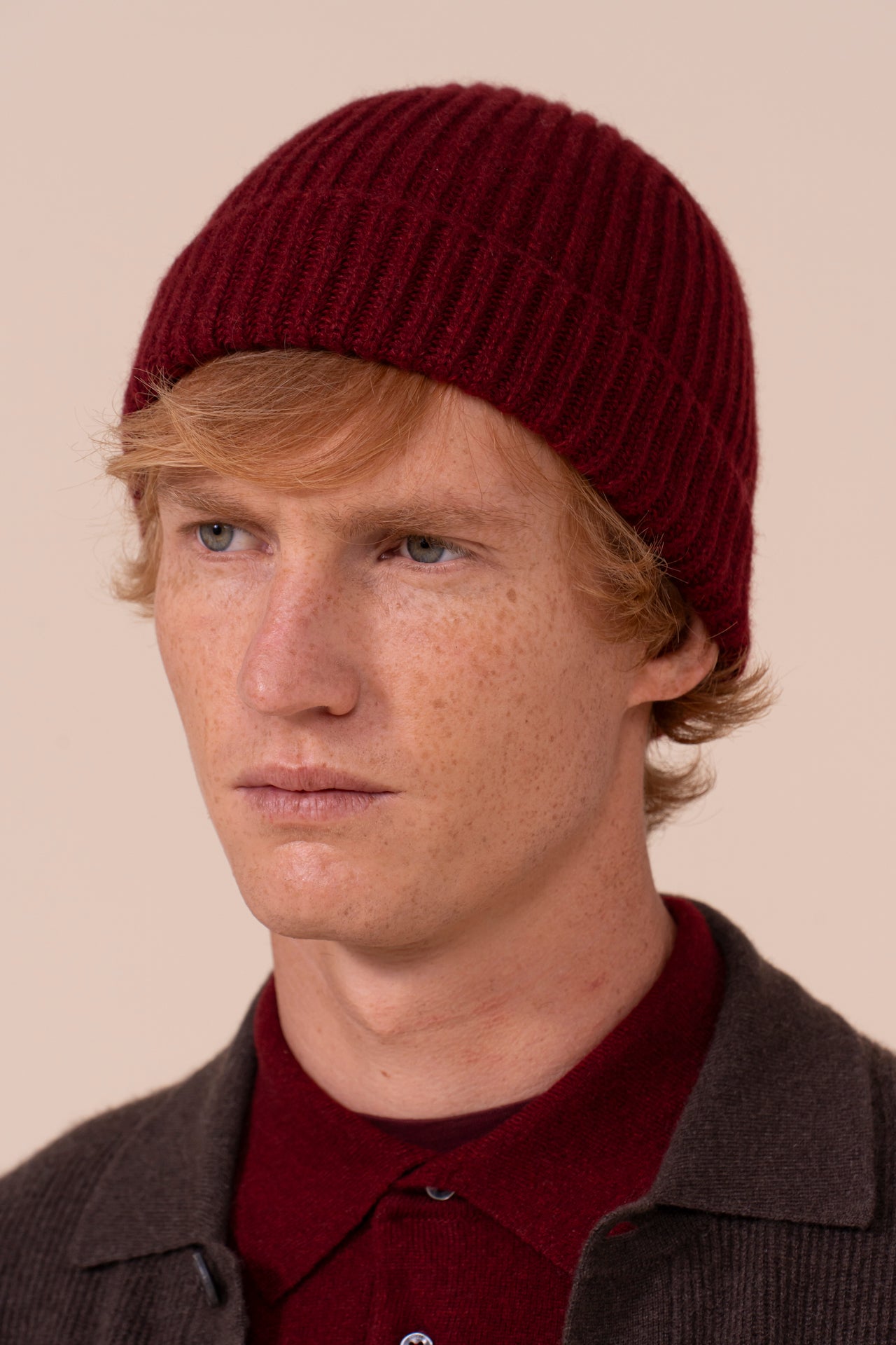 Alfredo cappello in maglia di cashmere - MERLOT