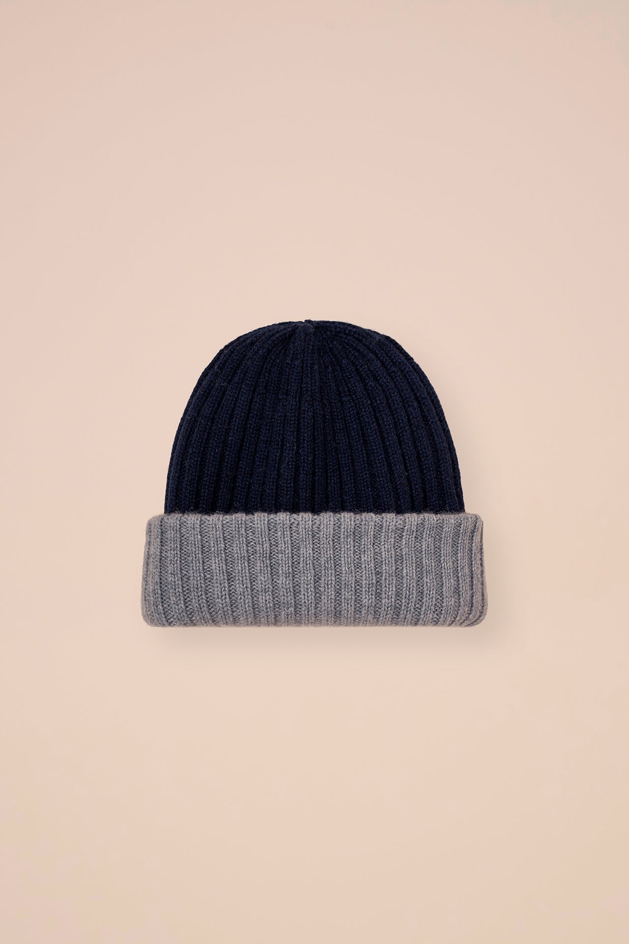 Double Cashmere Beanie - Bicolor - OLIVEGREENMELANGE