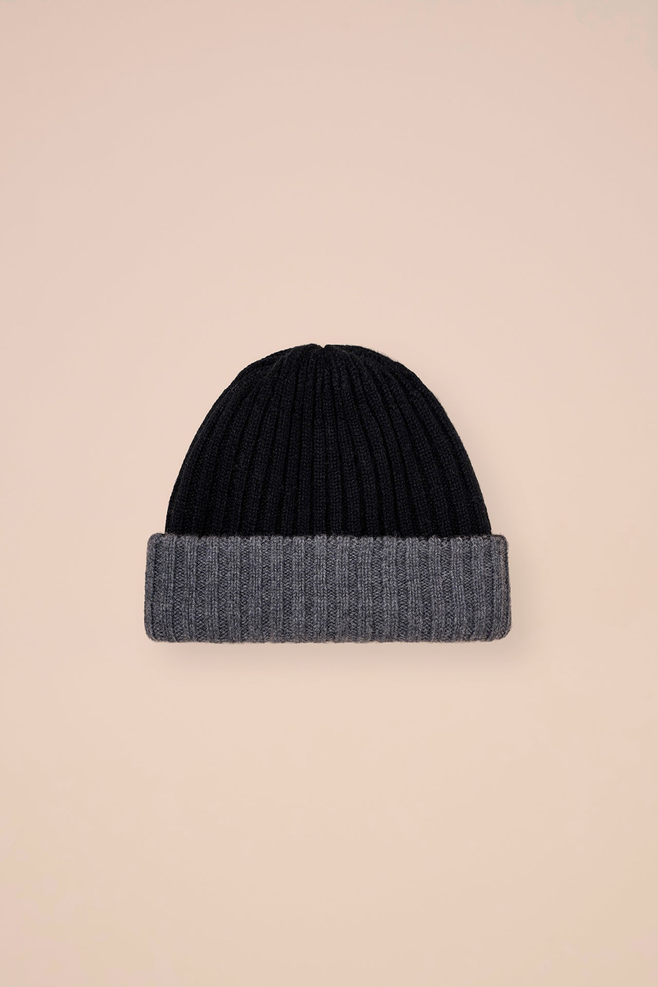 Double Cashmere Beanie - Bicolor - OLIVEGREENMELANGE