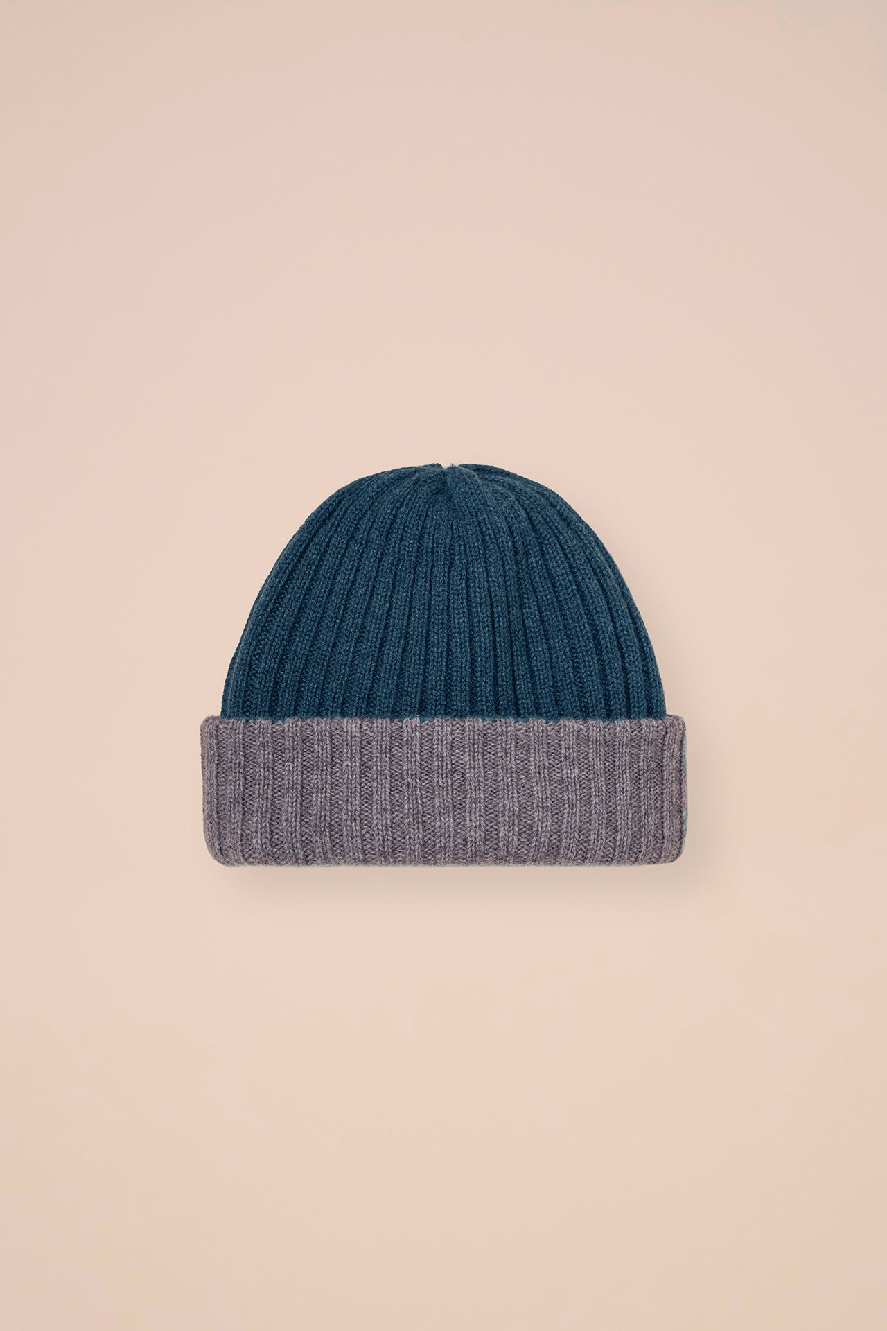 Double Cashmere Beanie - Bicolor - OLIVEGREENMELANGE