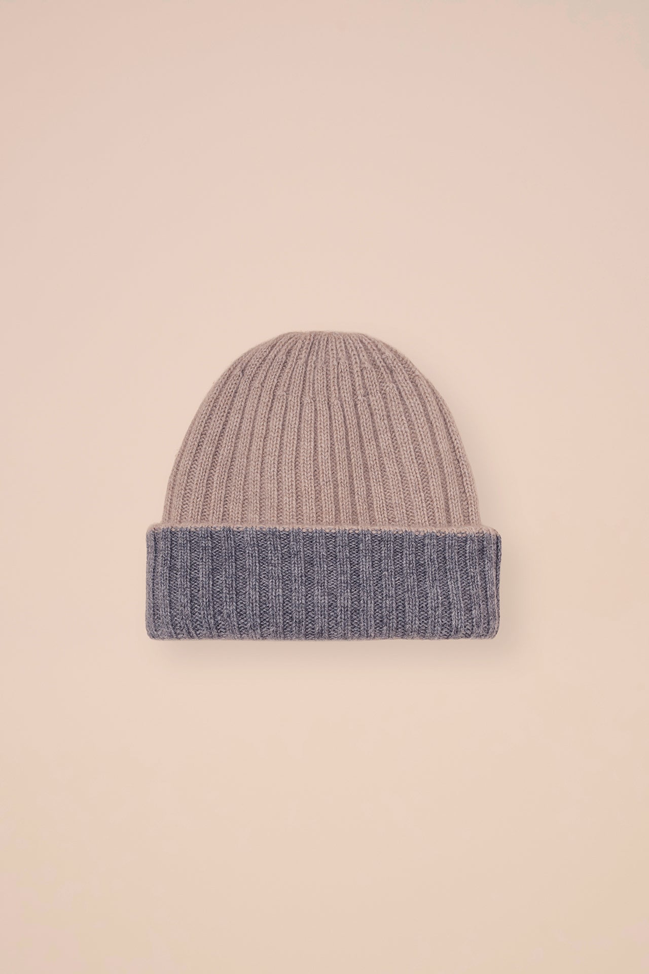 Double Cashmere Beanie - Bicolor - OLIVEGREENMELANGE