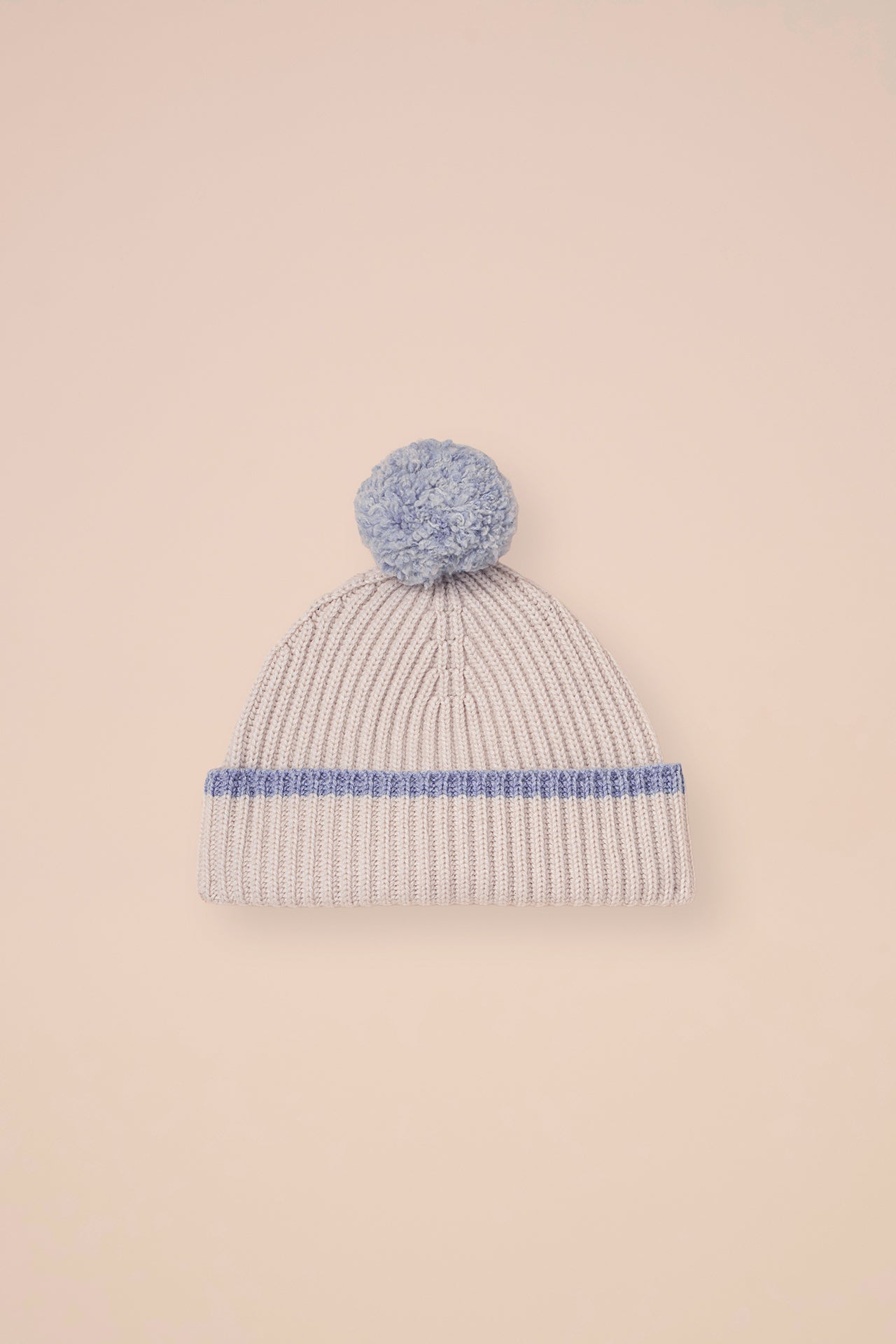 Alfredo Cashmere Beanie with Pom Pom - CREAM