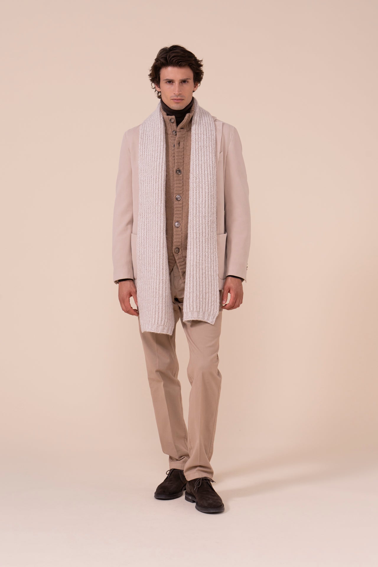 Ghibli Cashmere Piuma Scarf - Bicolor - LINEN