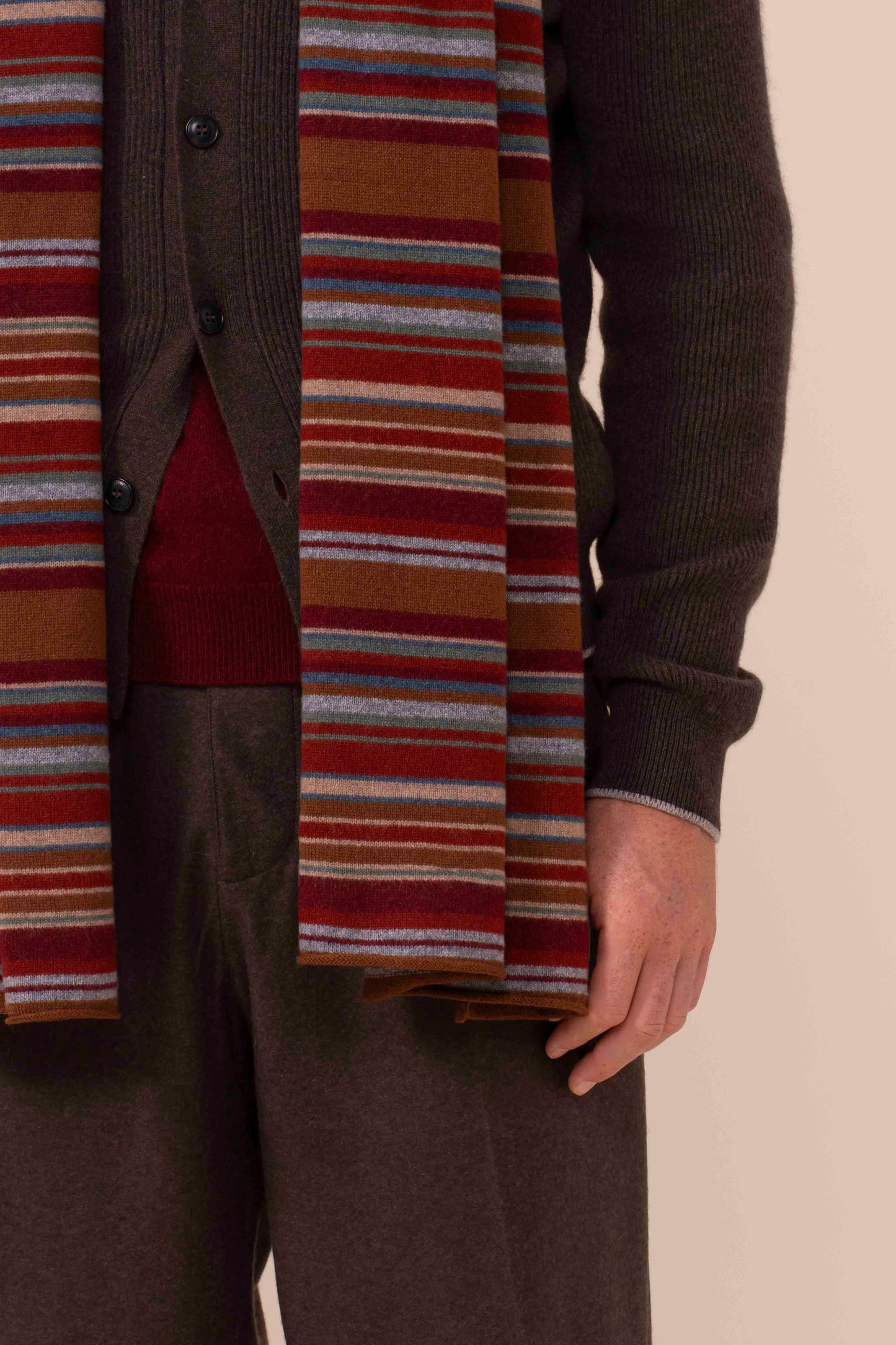 Multicolor Cashmere Scarf - MERLOT