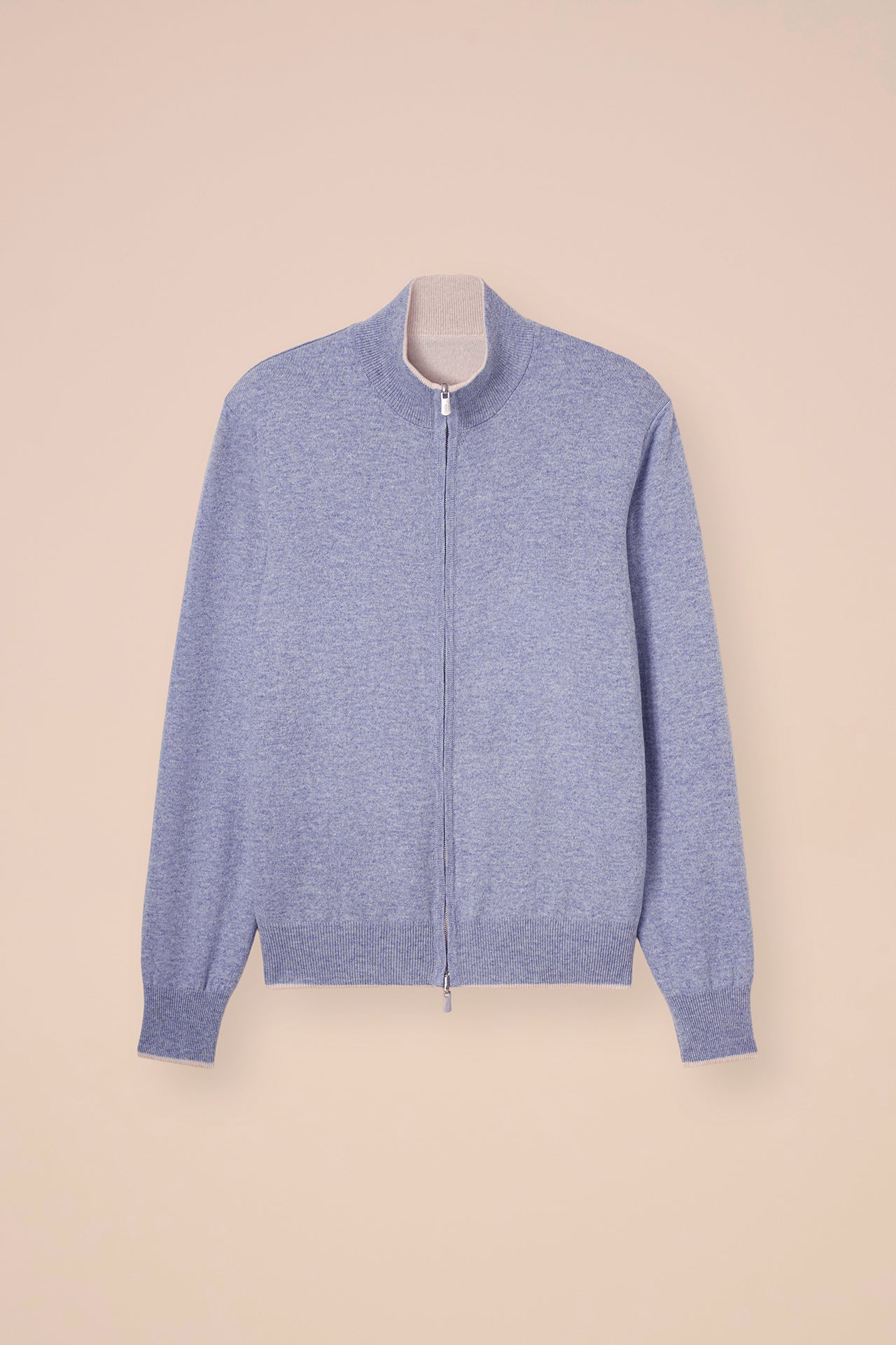 Meet Open Cashmere Full-zip Reversible Sweater - Bicolor - WAVEMELANGE