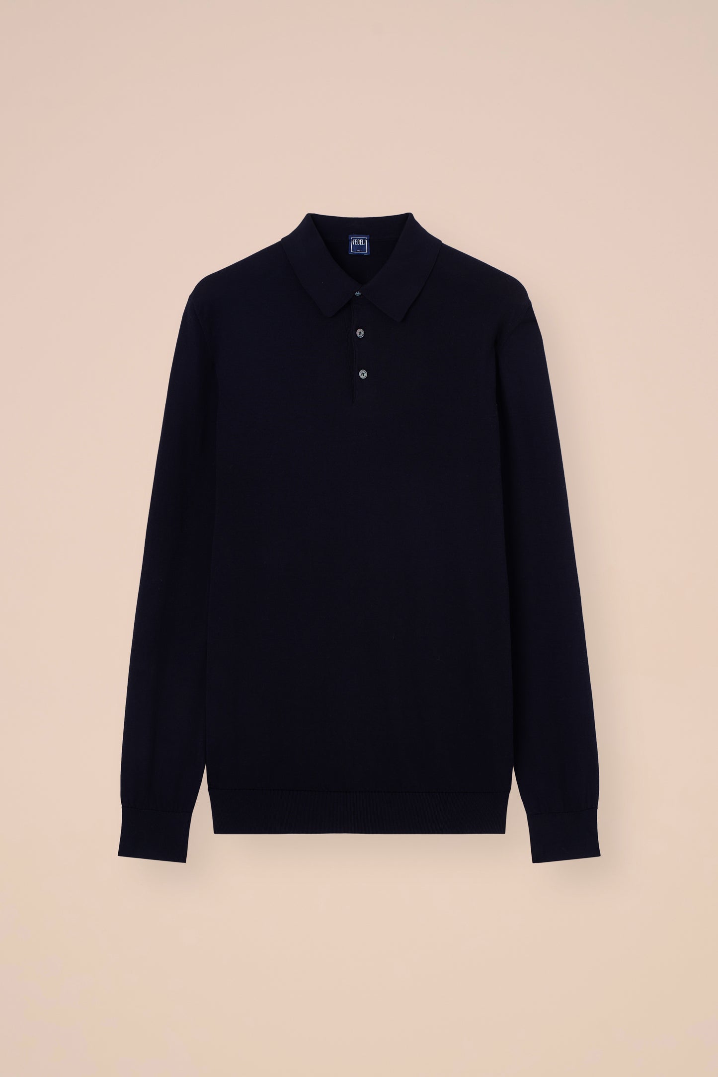 Sportman polo a maniche lunghe in maglia di cotone organico Giza - MERLOT