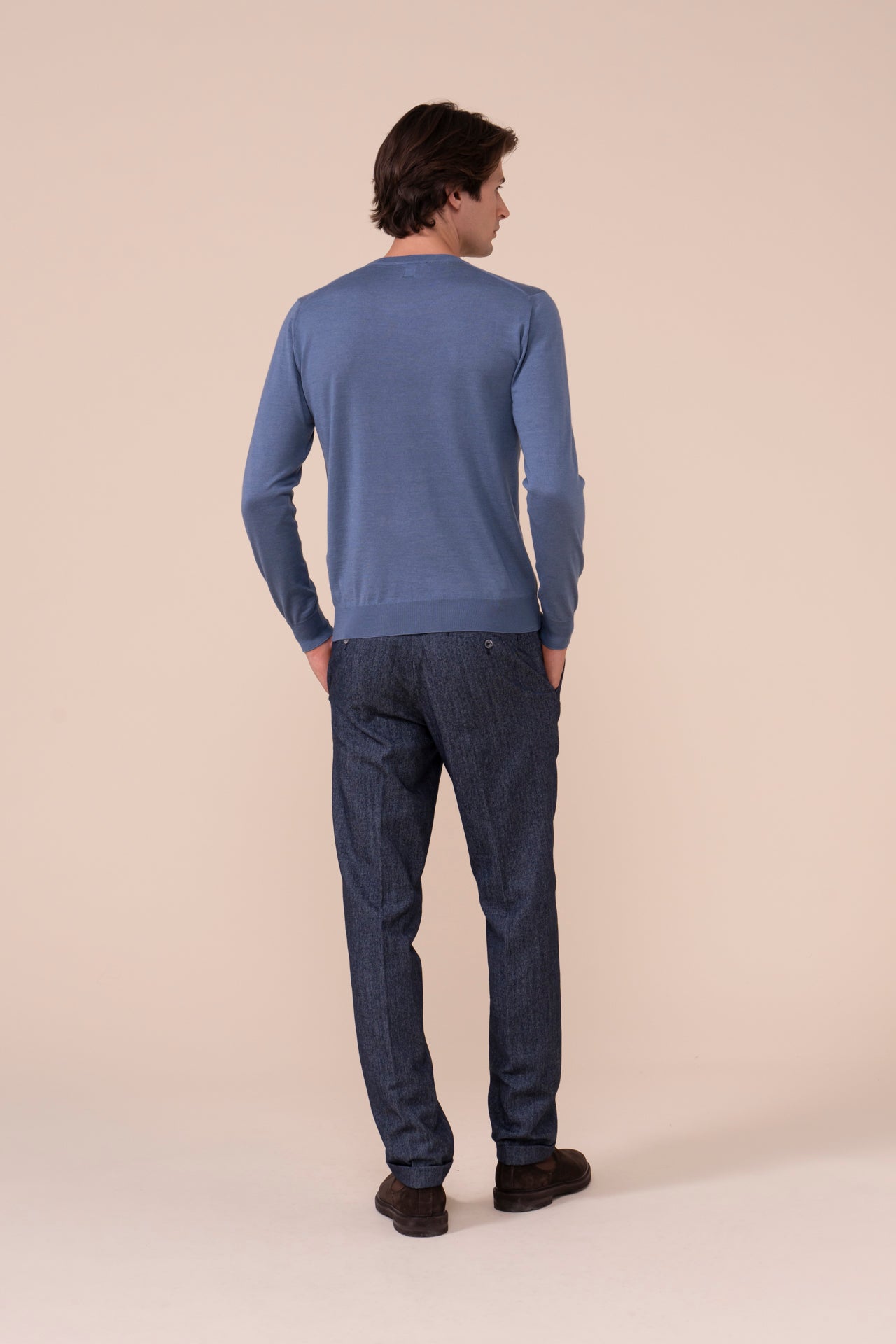 Argentina girocollo in cashmere e seta - DENIM