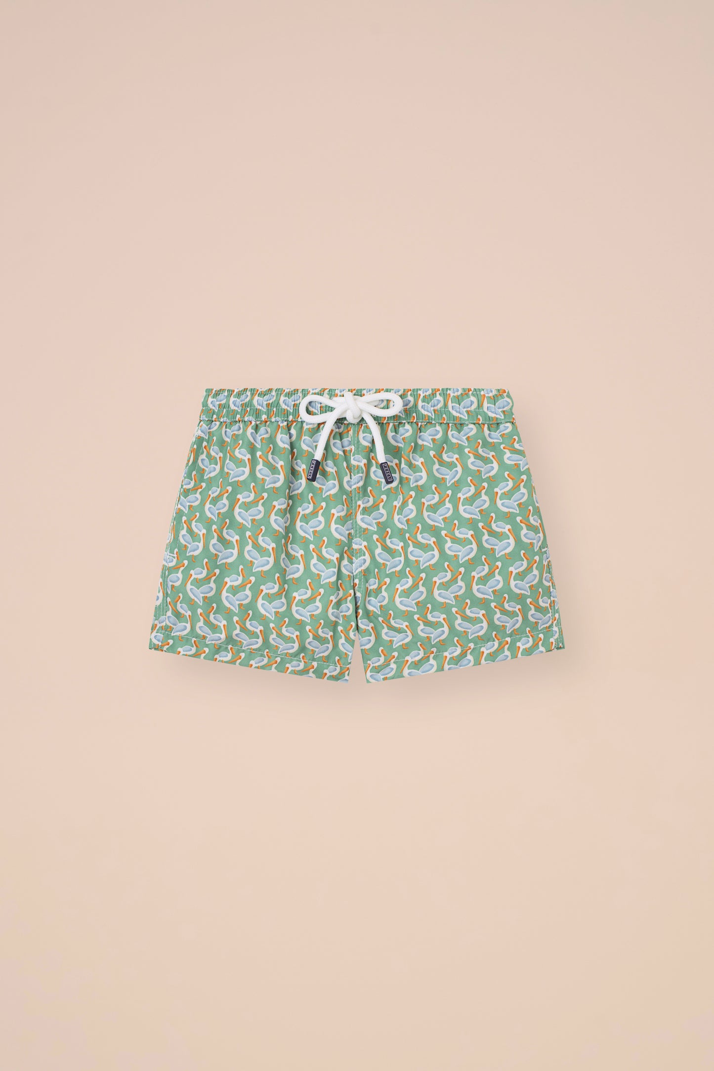 Madeira Kid Swim Trunks - 10-12 years - Pelican Pattern - MEDIUMSEAGREEN