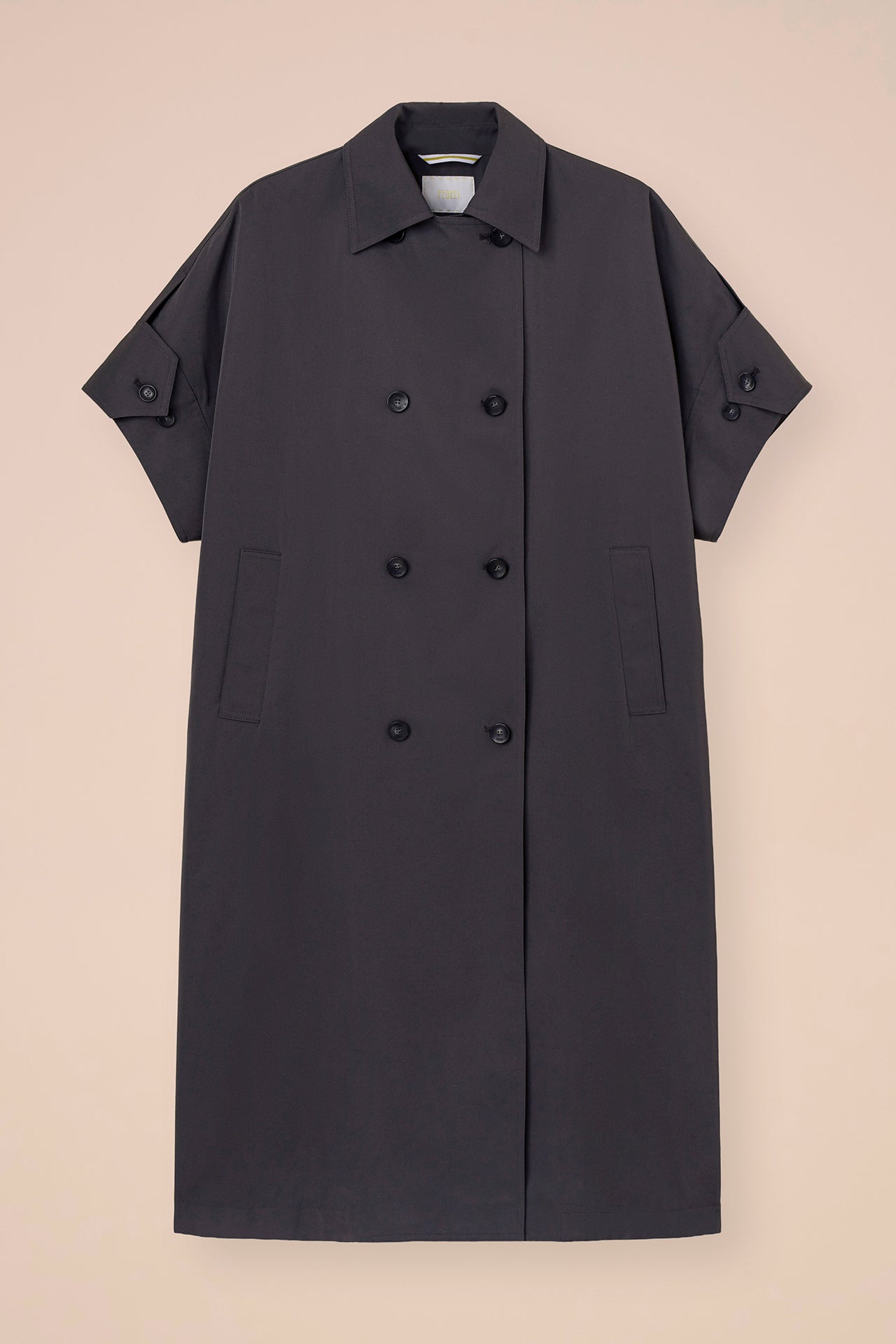 Cobalto trench senza maniche in taffetà tecnico - ANTHRACITE