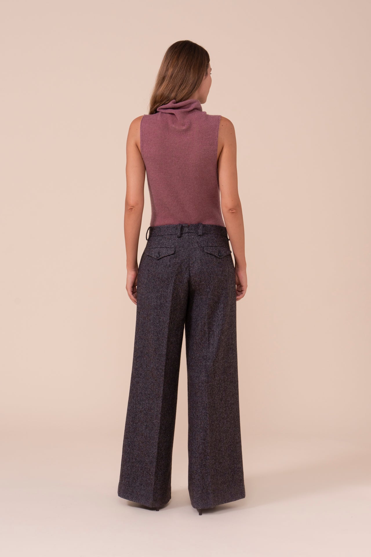 Gloria Wool and Alpaca Wide Leg Pants - DARKCHOCOLATE