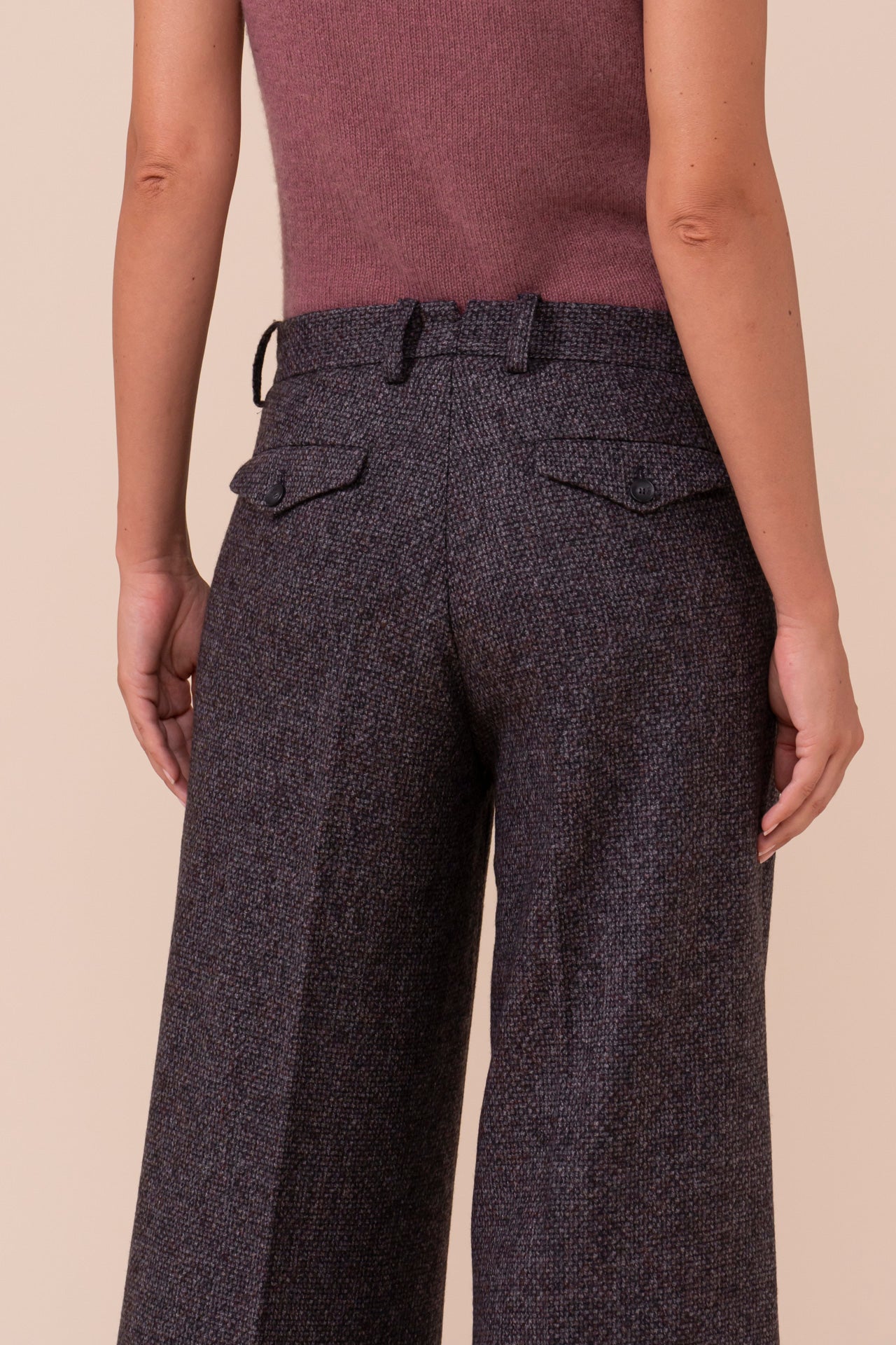 Gloria Wool and Alpaca Wide Leg Pants - DARKCHOCOLATE