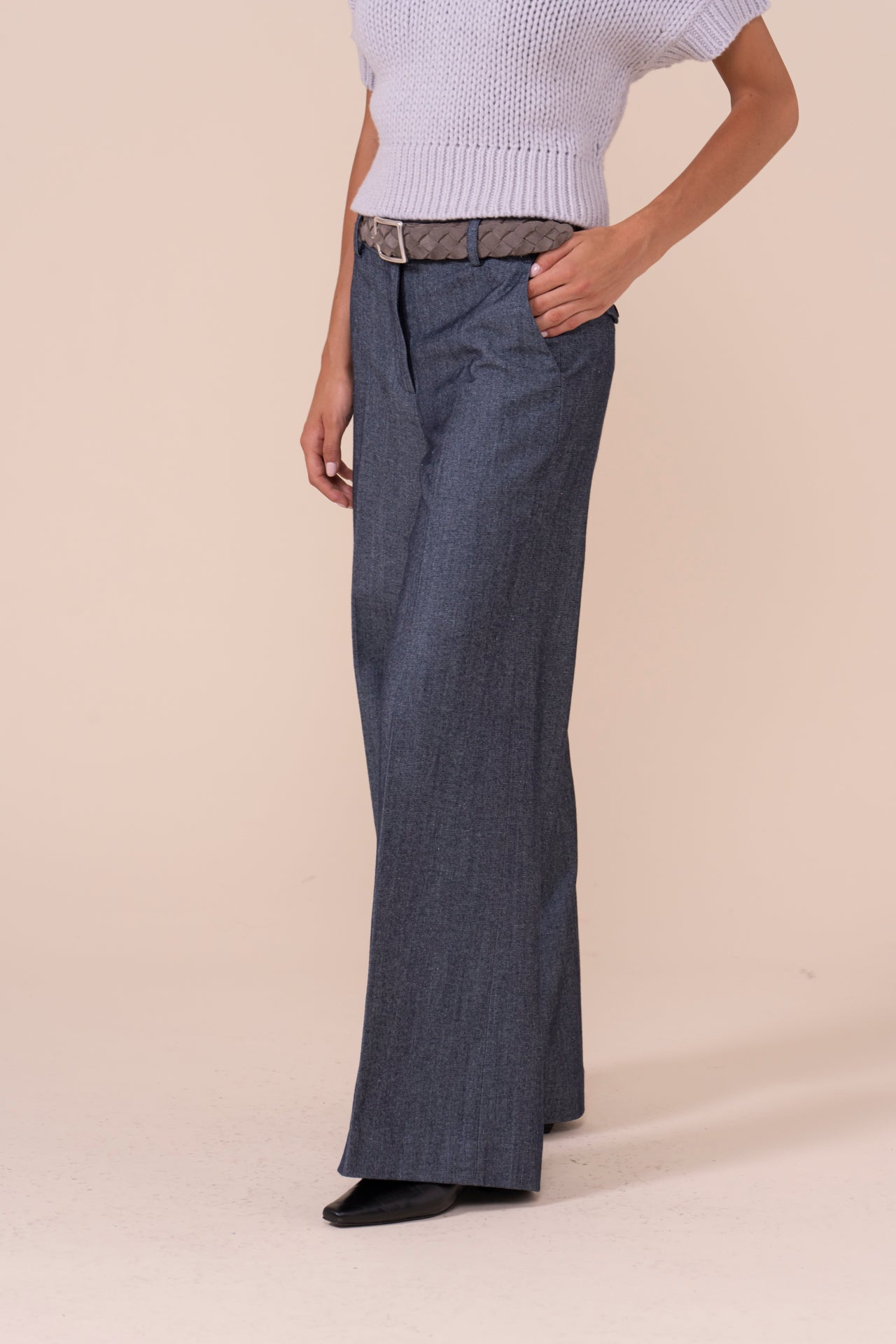 Gloria Wool and Cotton Gabardine Wide Leg Pants - 4