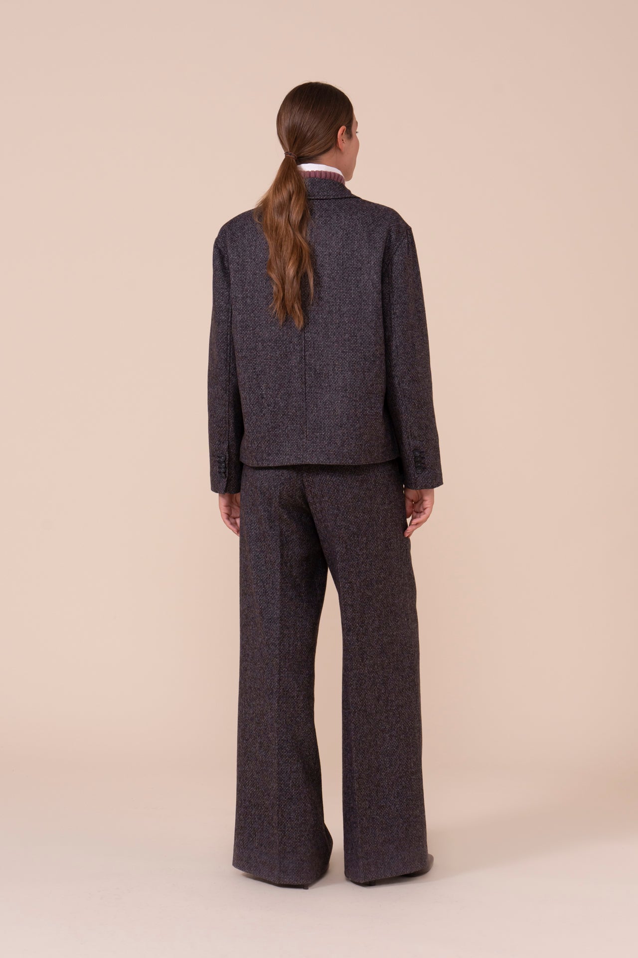 Sfene balzer boxy in lana e alpaca - DARKCHOCOLATE