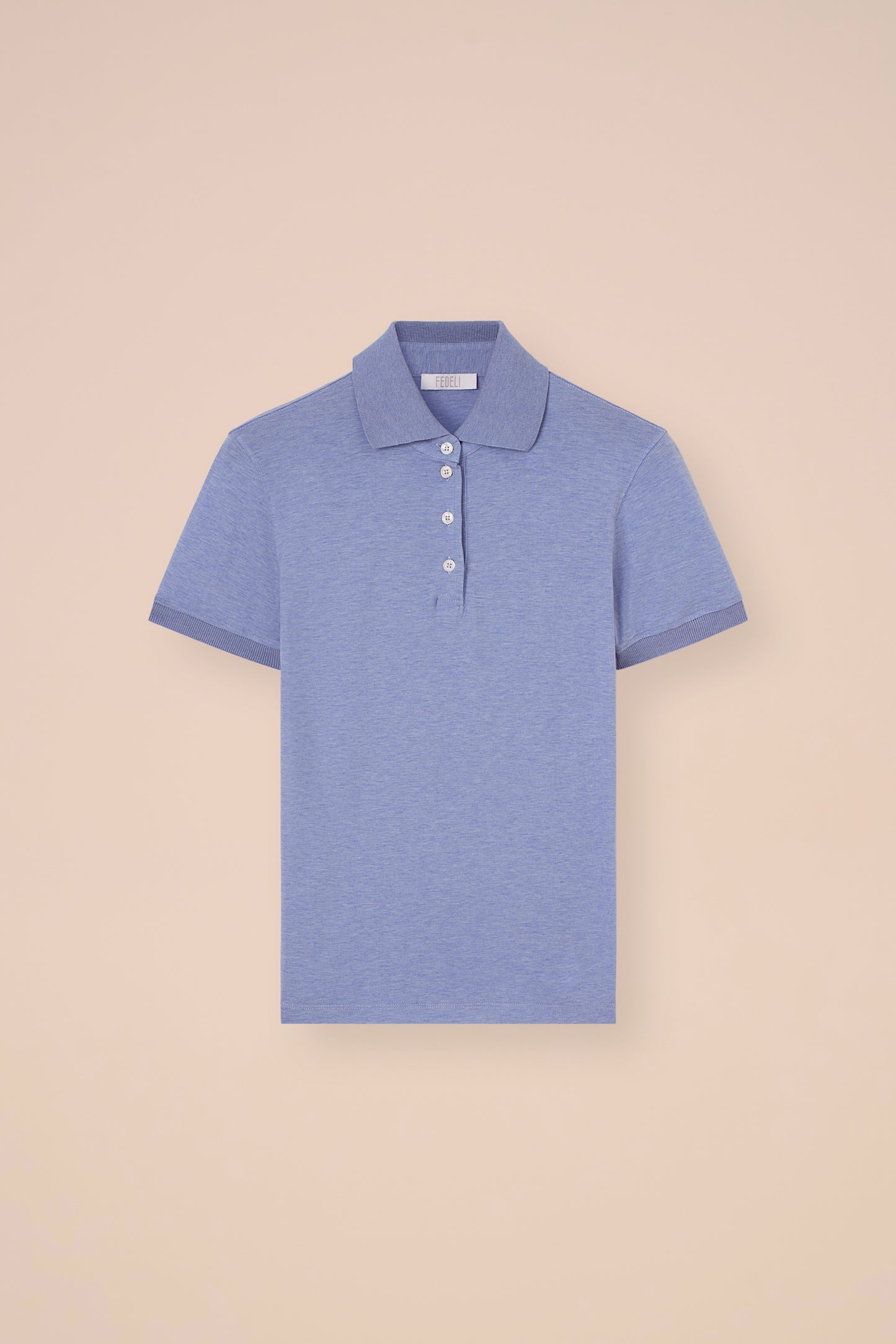 Bellini Cotton Jersey Mélange Polo - FLAMINGO