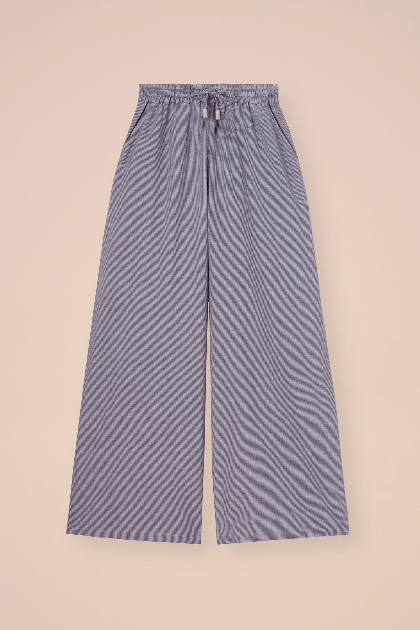 New Diana Striped Cotton Voile Pants - DENIM