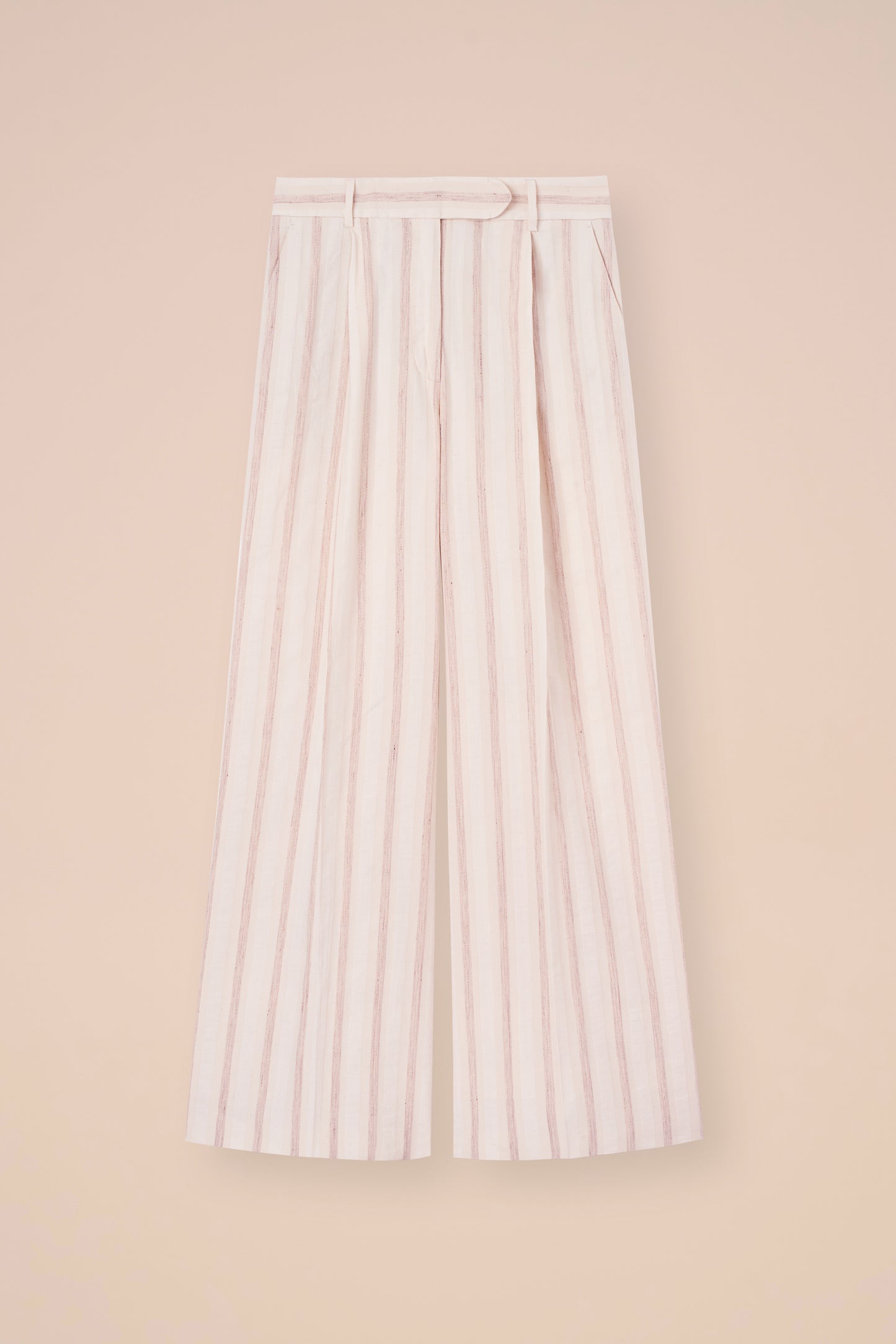 Carlo Cotton and Linen Striped Wide-Leg Pants - V.U.