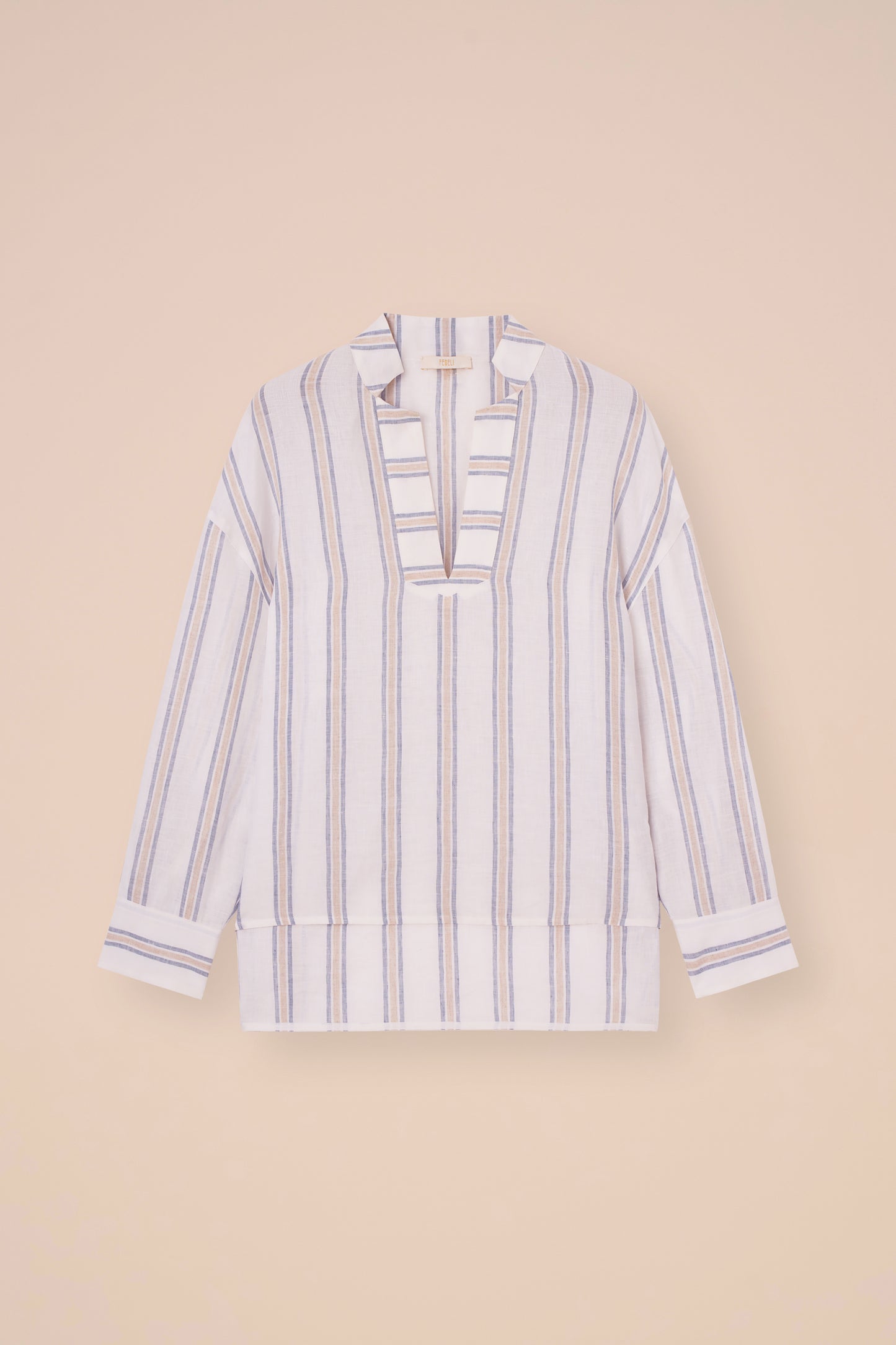 Martin Miami Linen Striped Shirt - WHITE