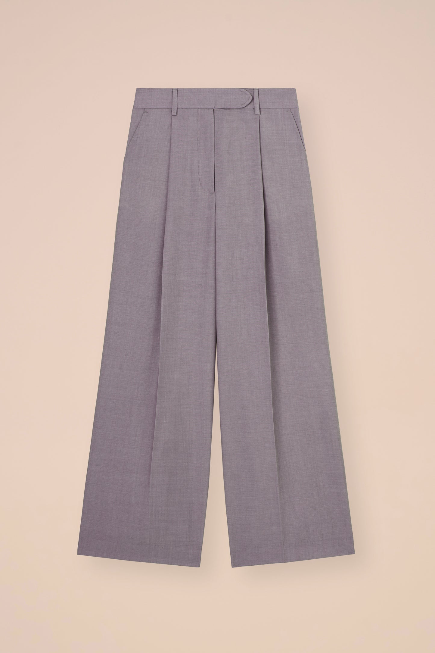 Carlo Fresh Wool Wide-Leg Pants - GRAY