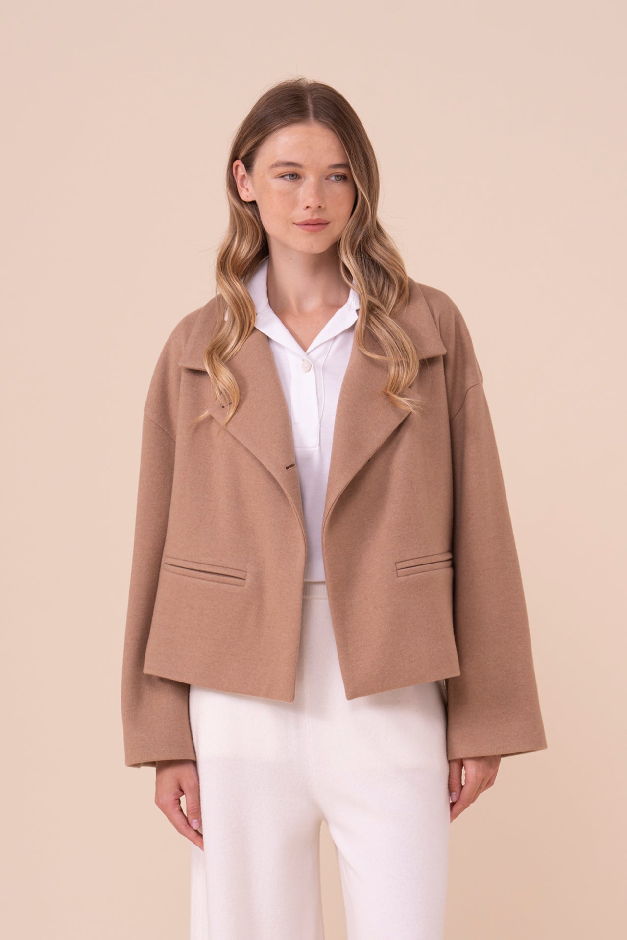 Ossidiana Cashmere Flanel Double Boxy Jacket - DUNES