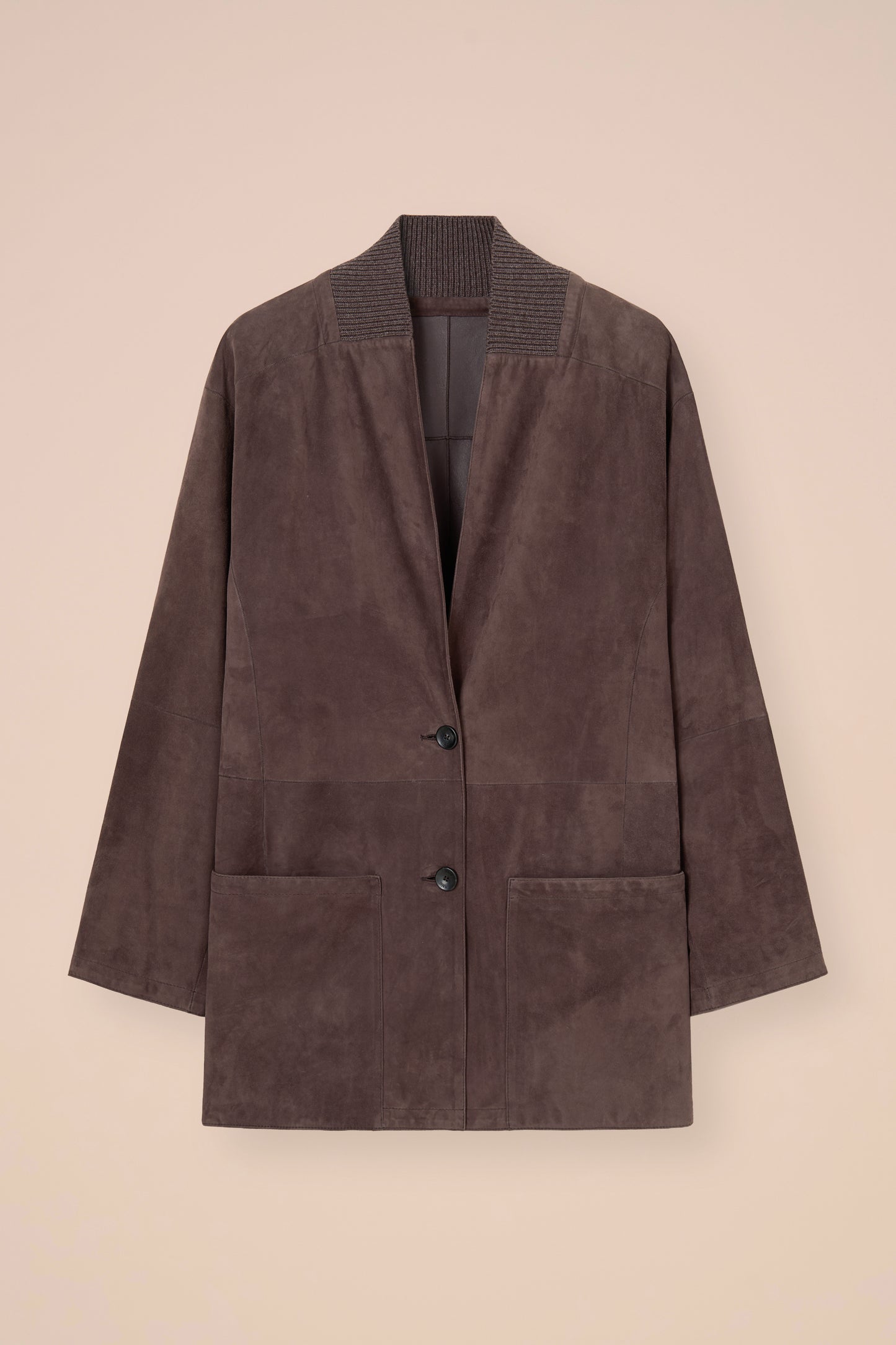 Felicia Suede Cardigan Jacket - CHOCOLATE