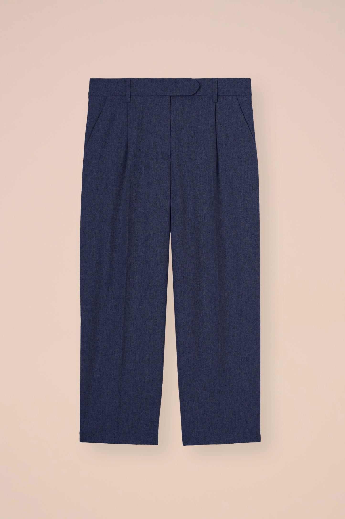 Rosalinda pantaloni carrot-fit in flanella di lana e cashmere - DENIM