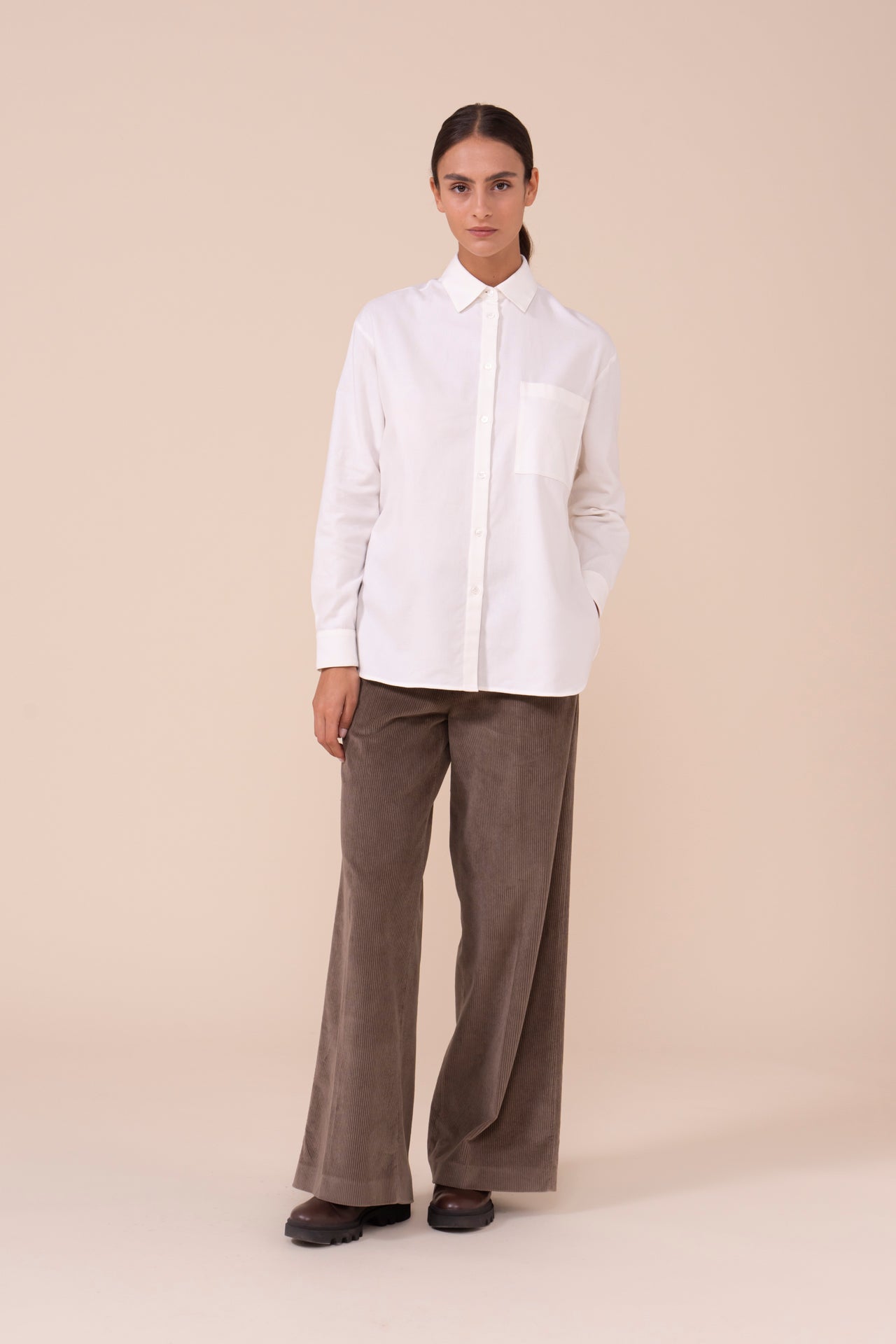 Palmaria camicia in caldo cotone - WHITE
