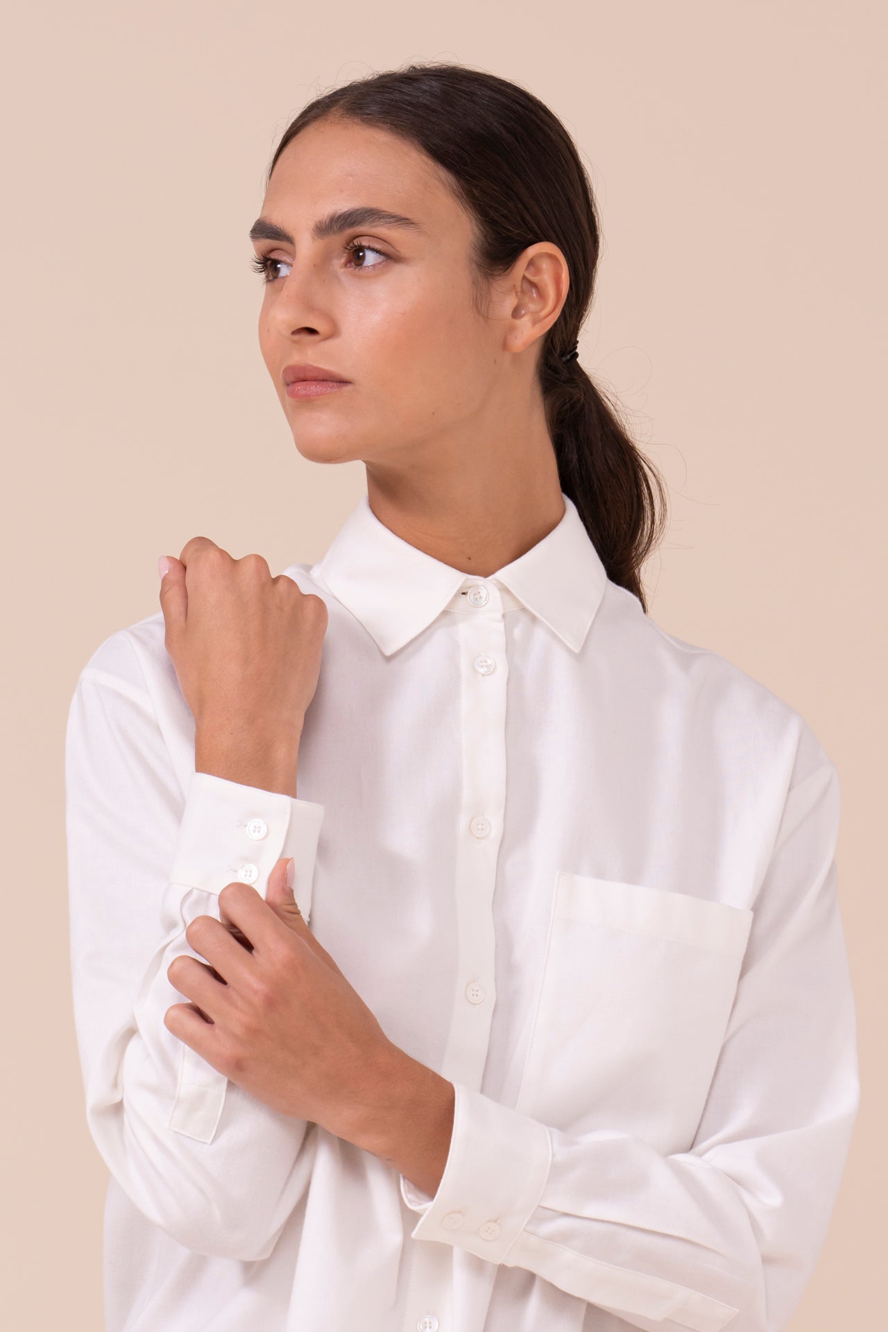 Palmaria camicia in caldo cotone - WHITE